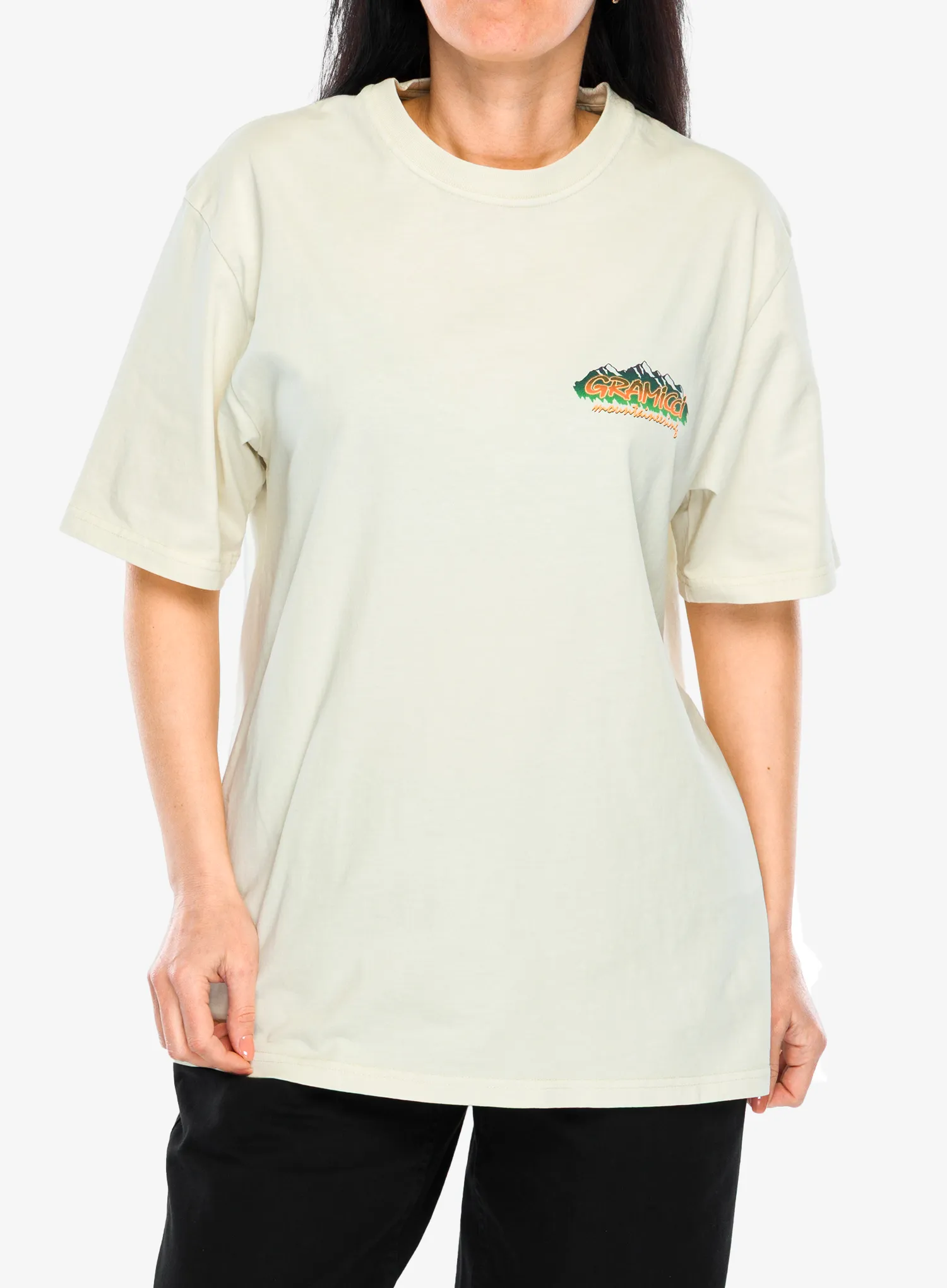 Тениска с щампа Gramicci Mountaineering Tee - natural pigment