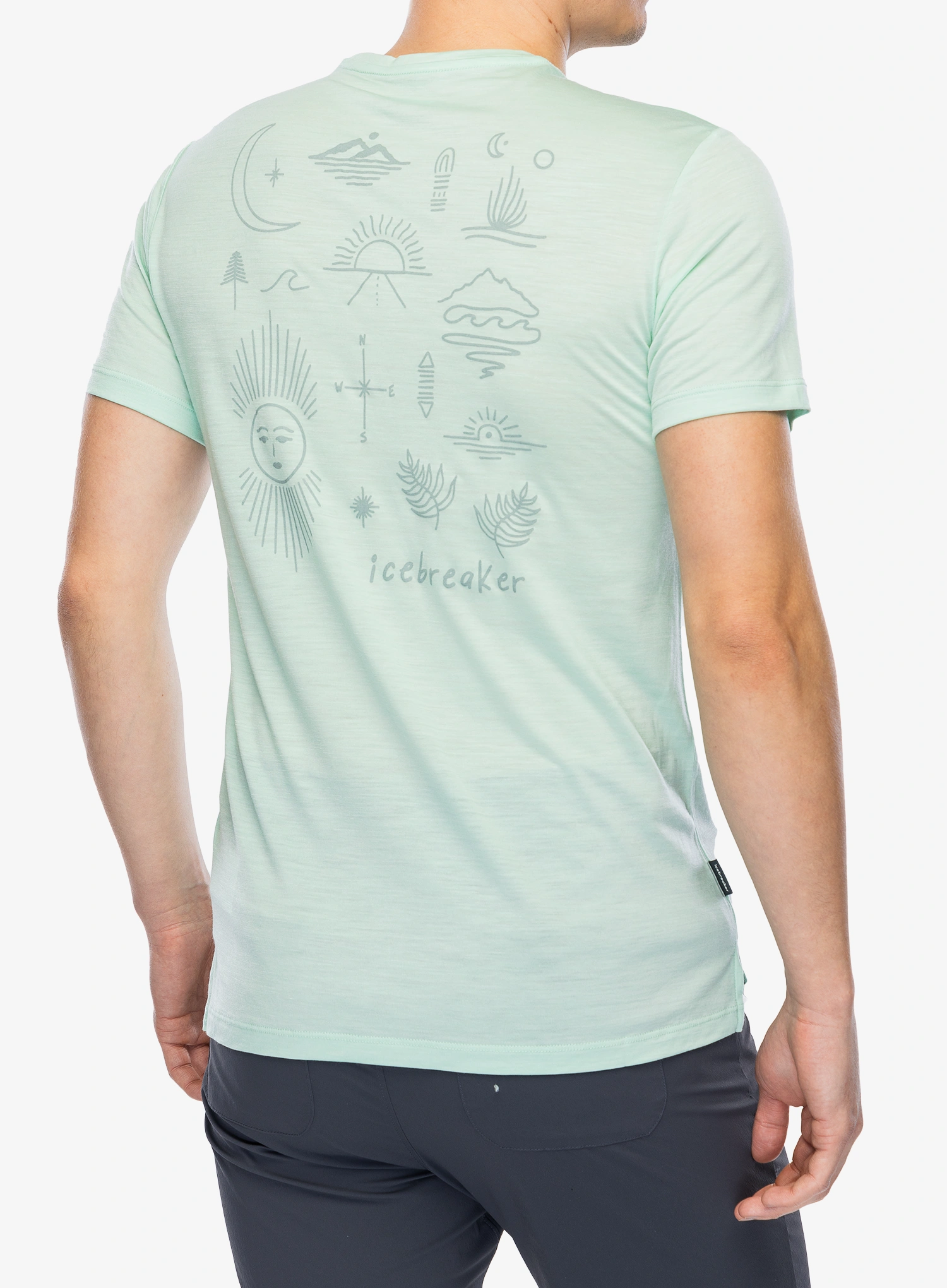 Тениска с щампа Icebreaker Merino 125 Cool-Lite Sphere SS Tee Explore More - mint