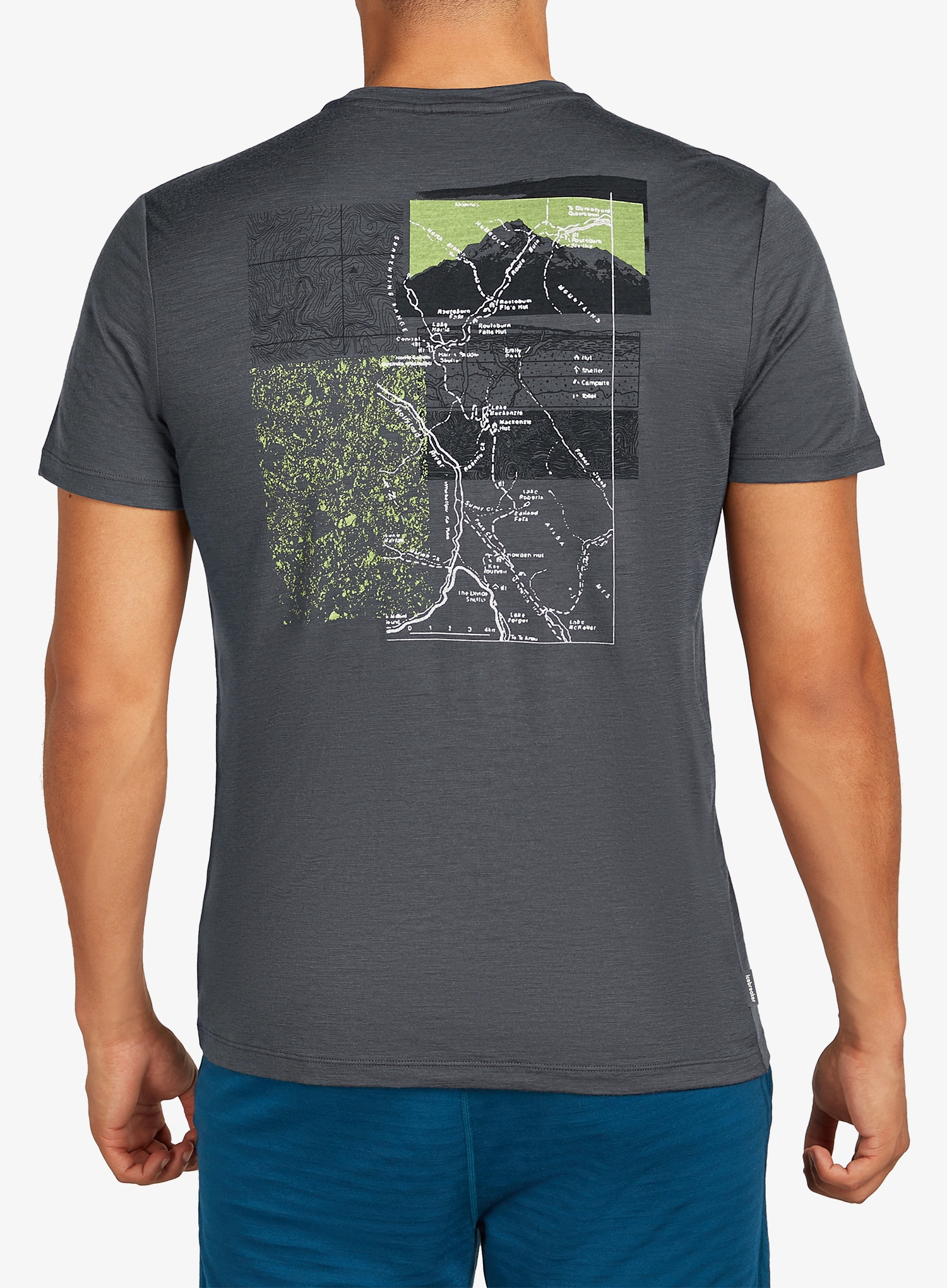 Тениска с щампа Icebreaker Merino 150 Tech Lite SS Tee Infographic - obsidian