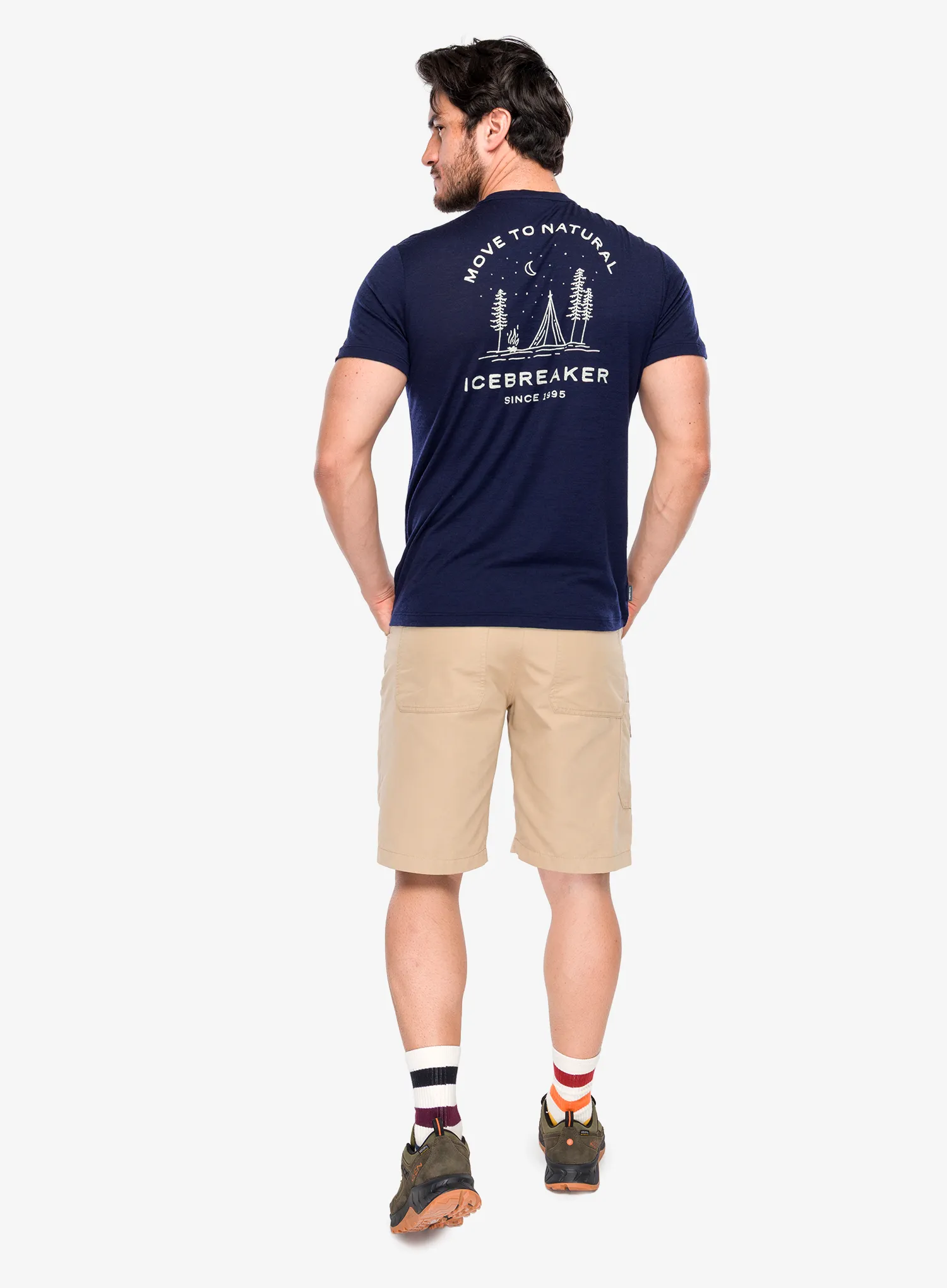 Тениска с щампа Icebreaker Merino 150 Tech Lite SS Tee Peaceful Pass - midnight navy