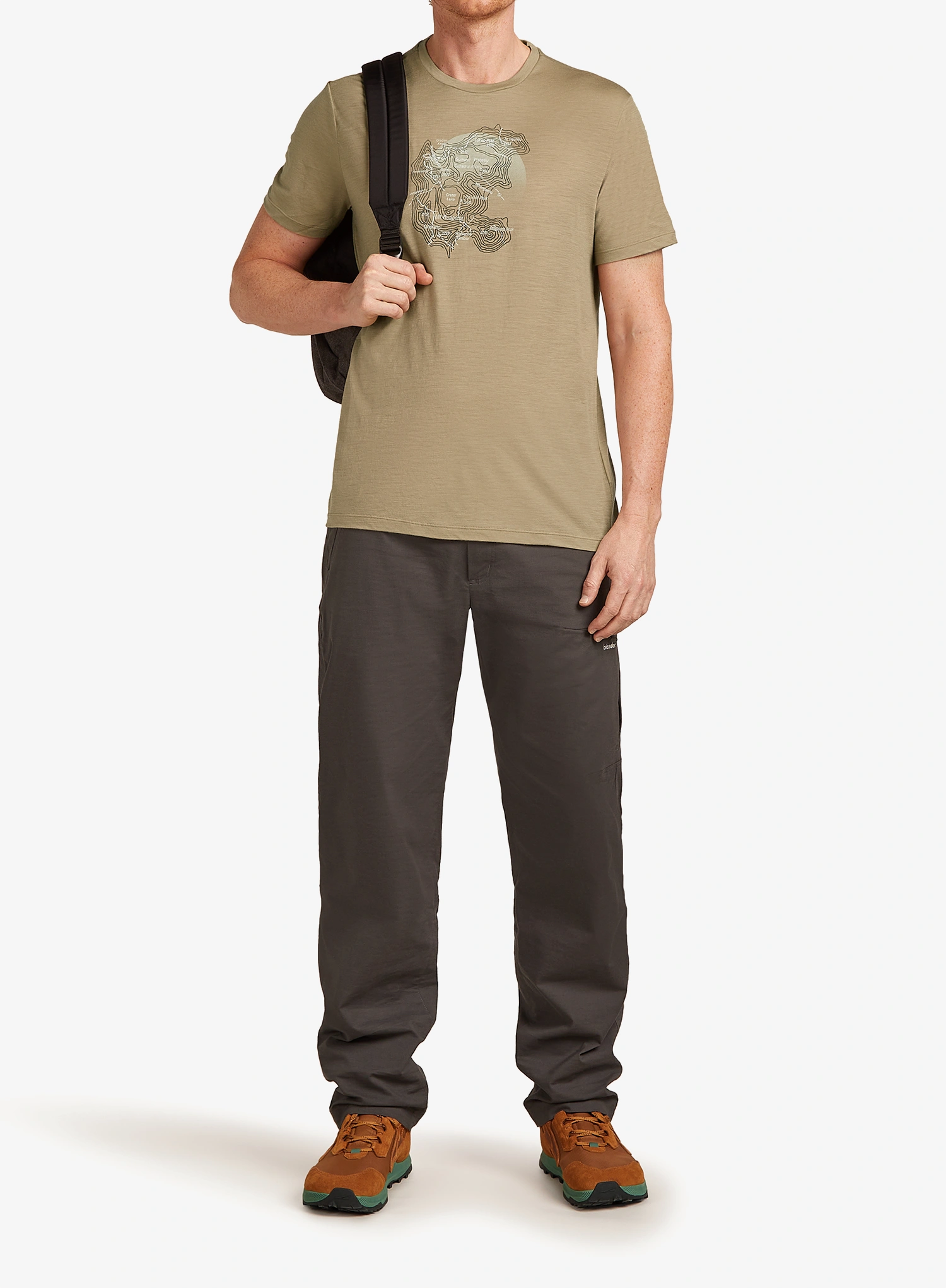 Тениска с щампа Icebreaker Merino 150 Tech Lite SS Tee Ruapehu Round - flagstone