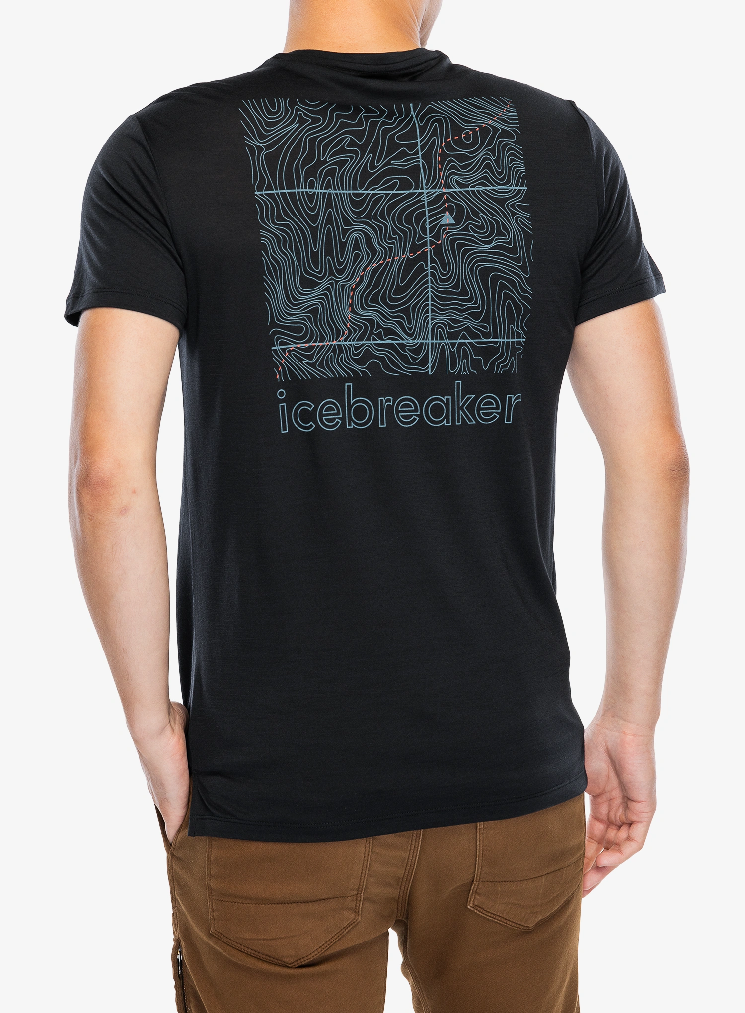 Тениска с щампа Icebreaker Merino Blend 125 Cool-Lite Sphere SS Tee Trail - black