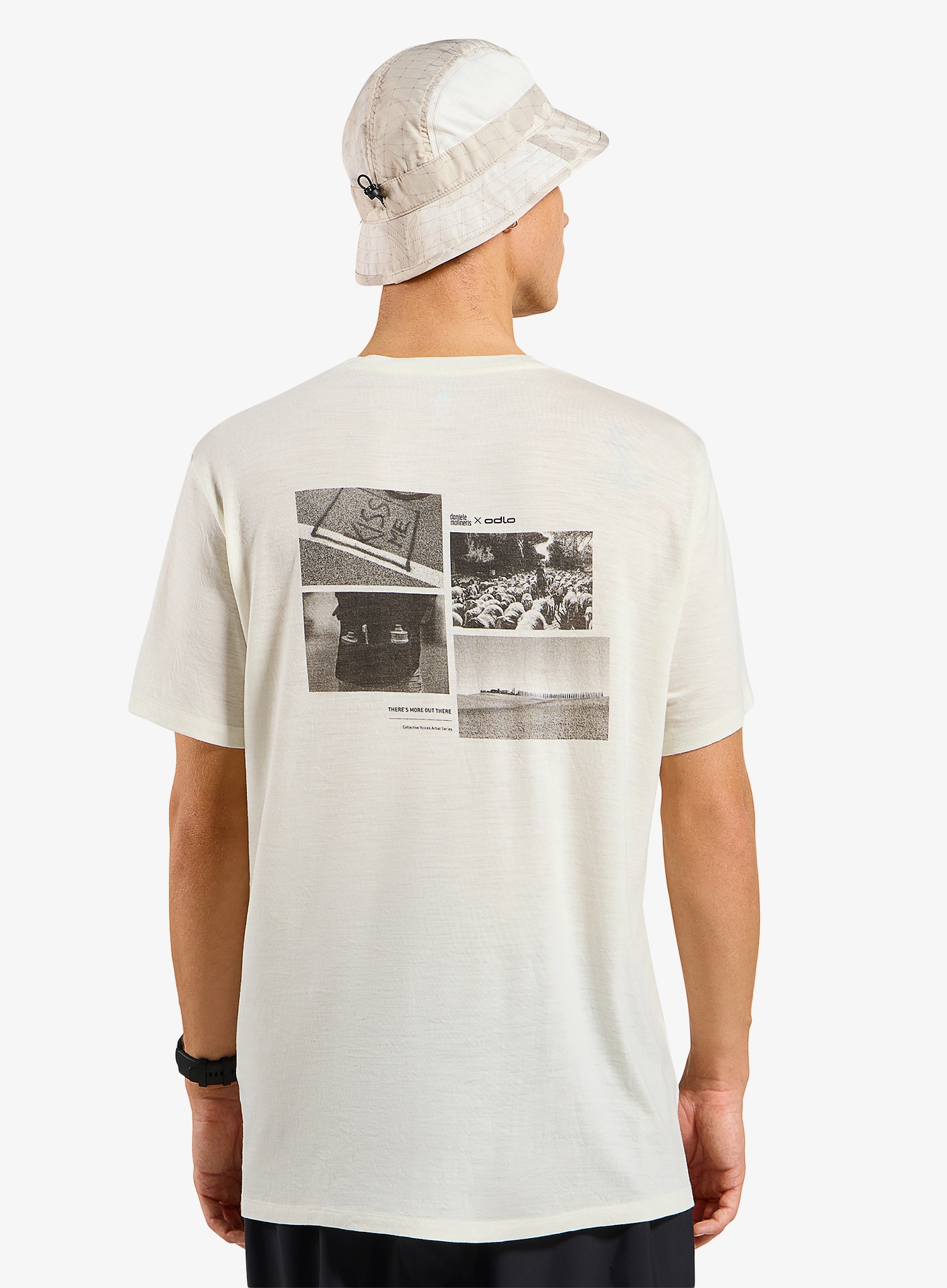 Тениска с щампа Odlo Merino 160 Postcards Crew Neck S/S - gardenia