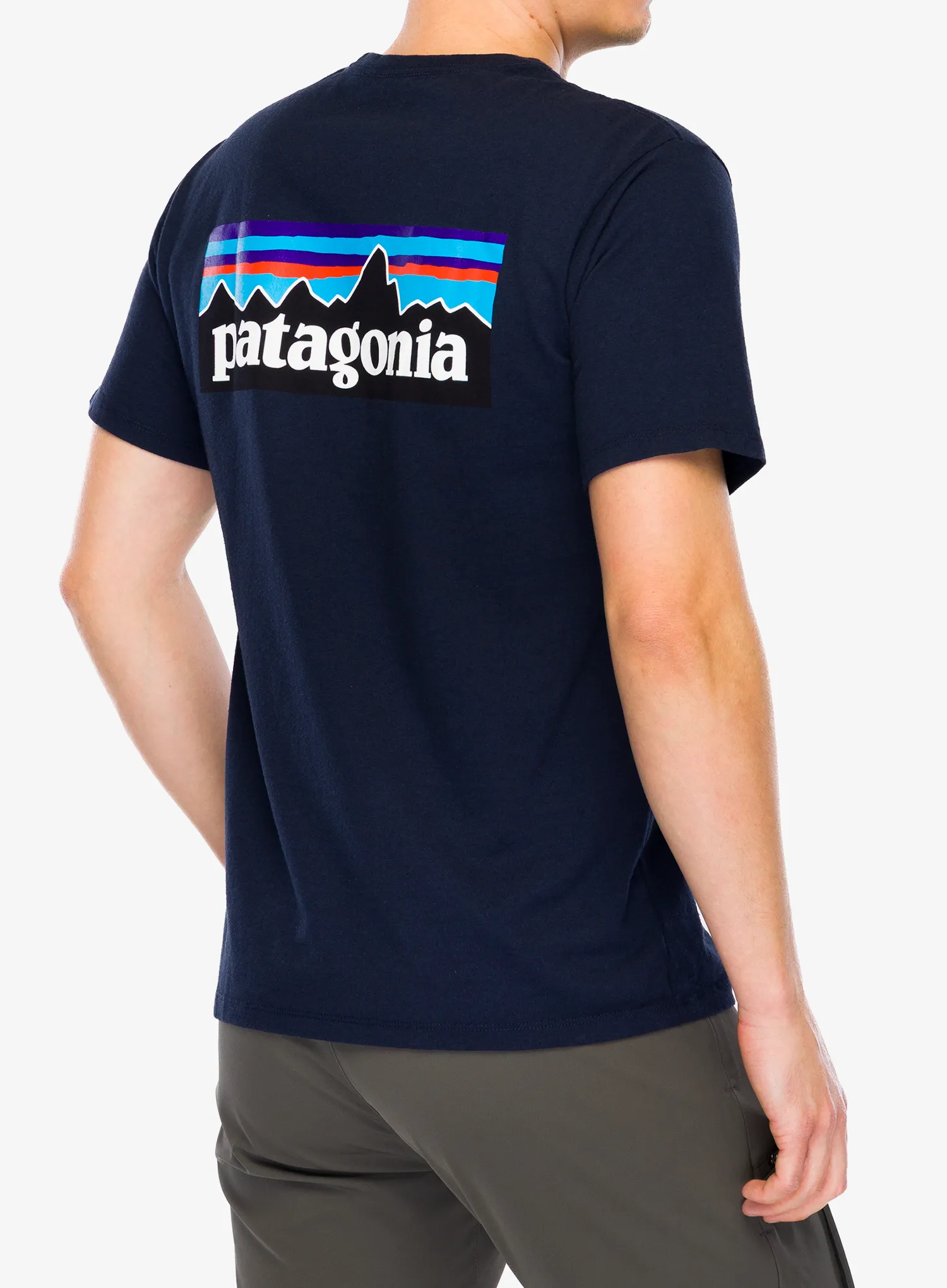 Тениска с щампа Patagonia P-6 Logo Responsibili-Tee - new navy