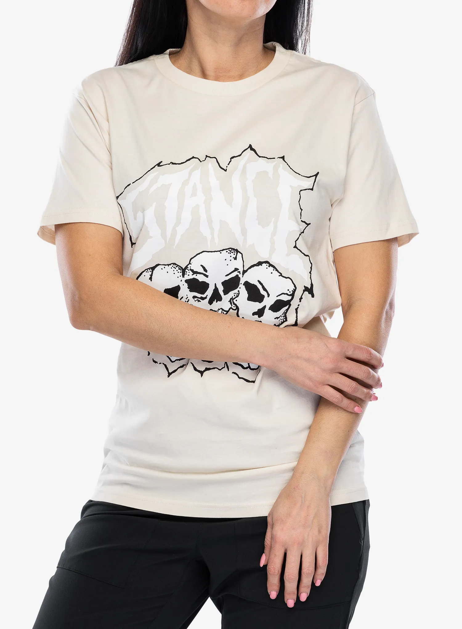 Тениска с щампа Stance Triple Threat SS - vintage white