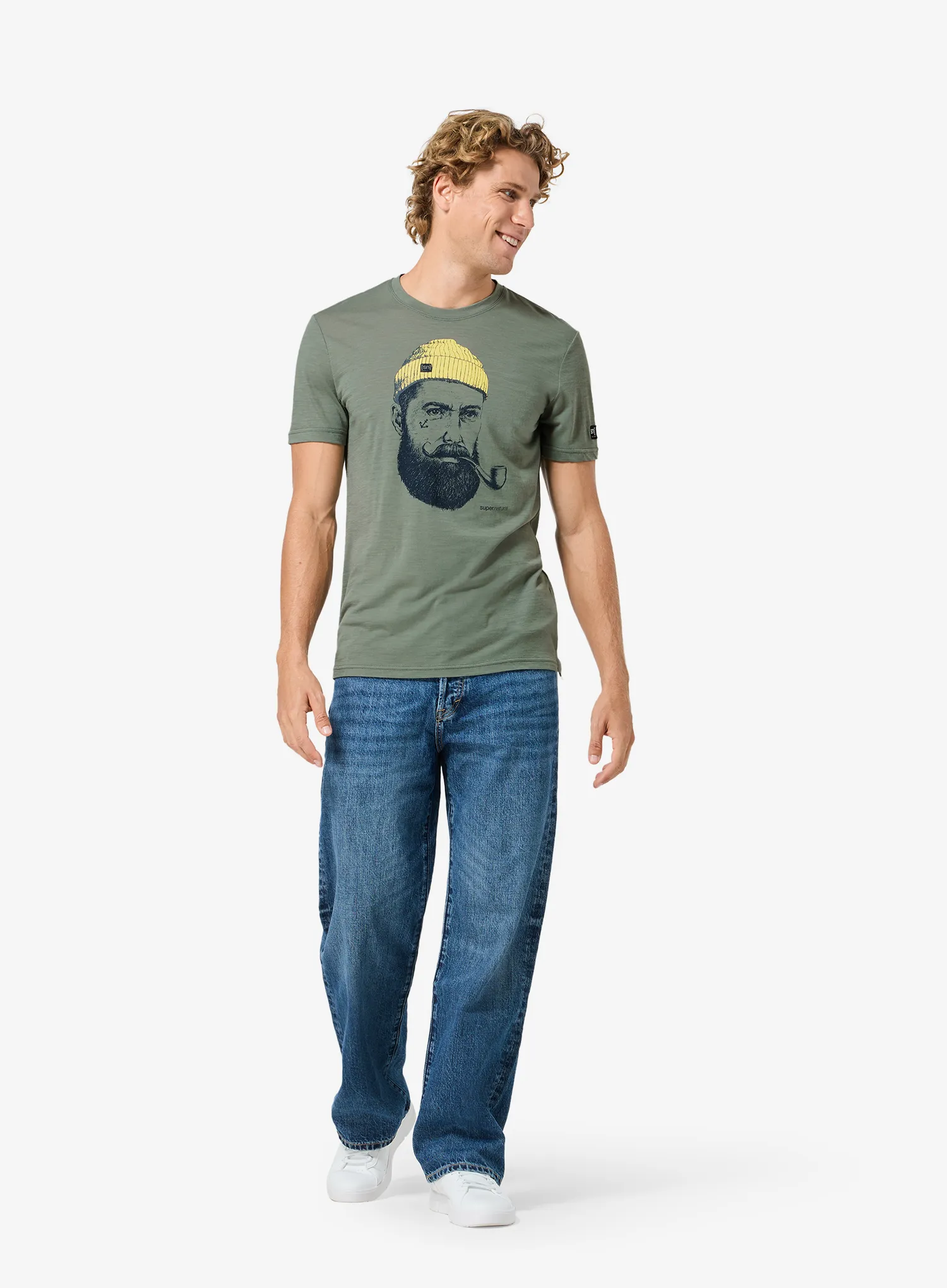 Тениска с щампа Super.natural Sn Sailor Tee - eucalyptus/blueberry/a.gold