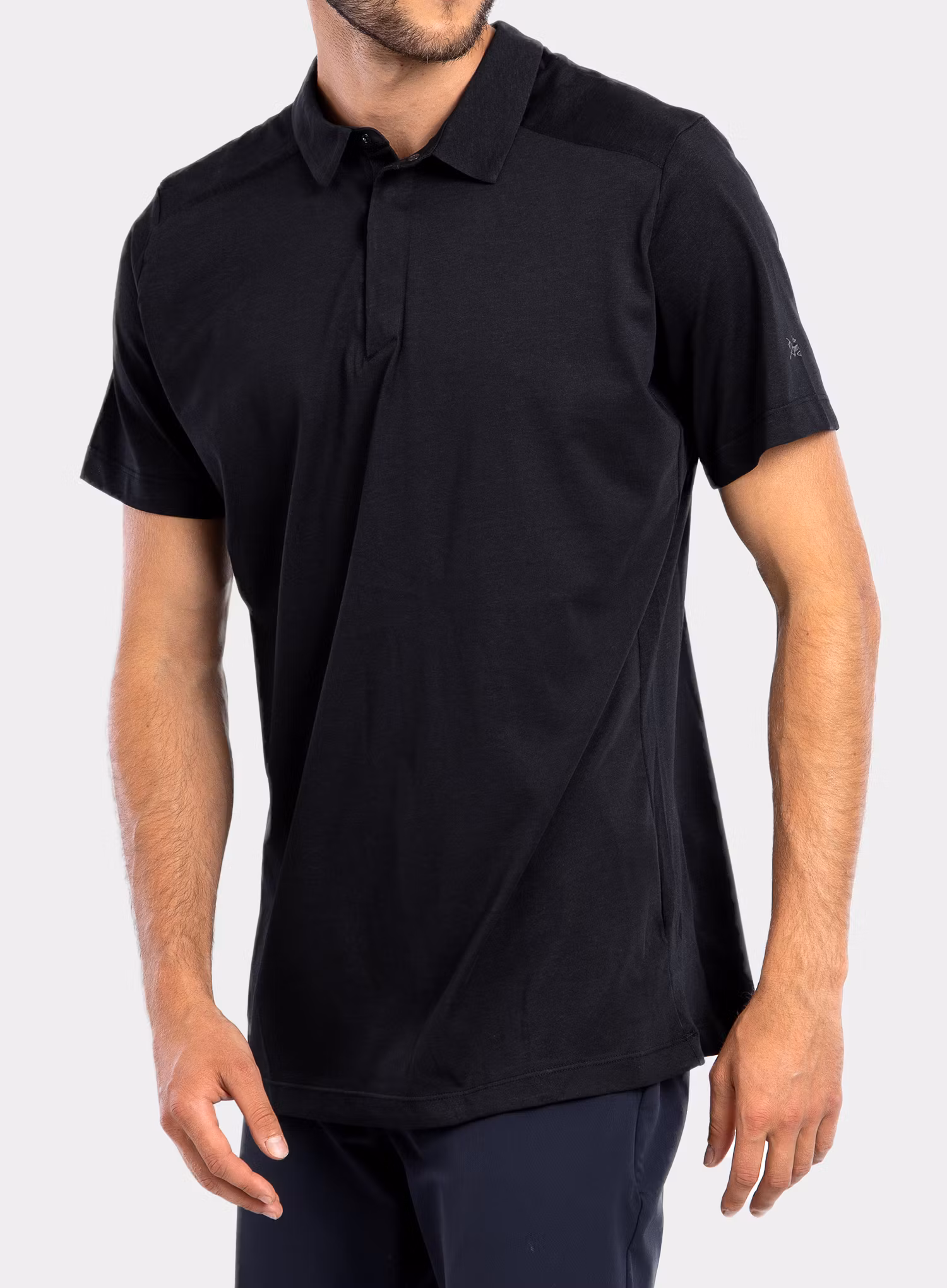 Тениска с яка Arcteryx Eris Polo - black