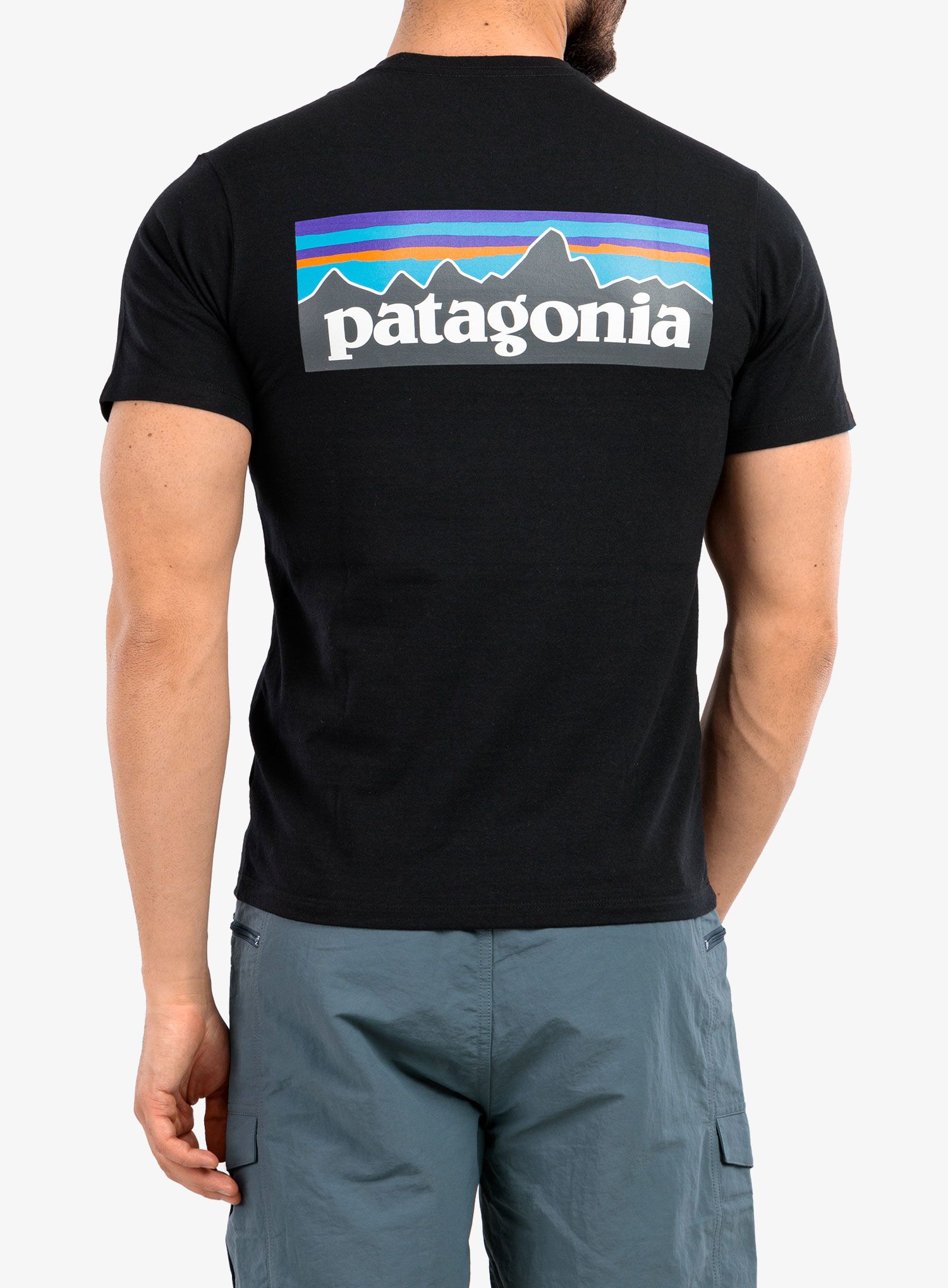 Памучна тениска Patagonia P-6 Logo Responsibili-Tee - black