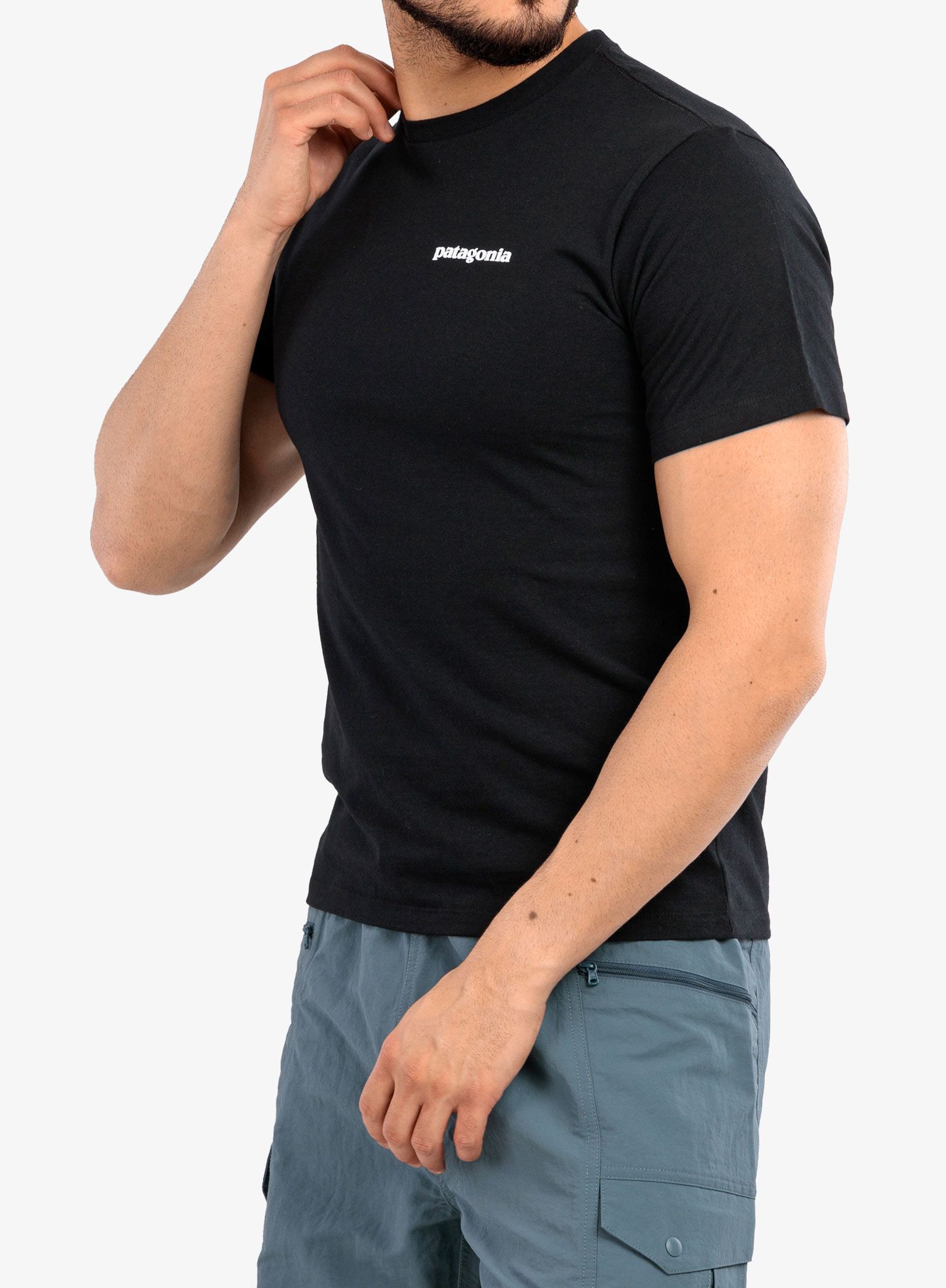 Памучна тениска Patagonia P-6 Logo Responsibili-Tee - black