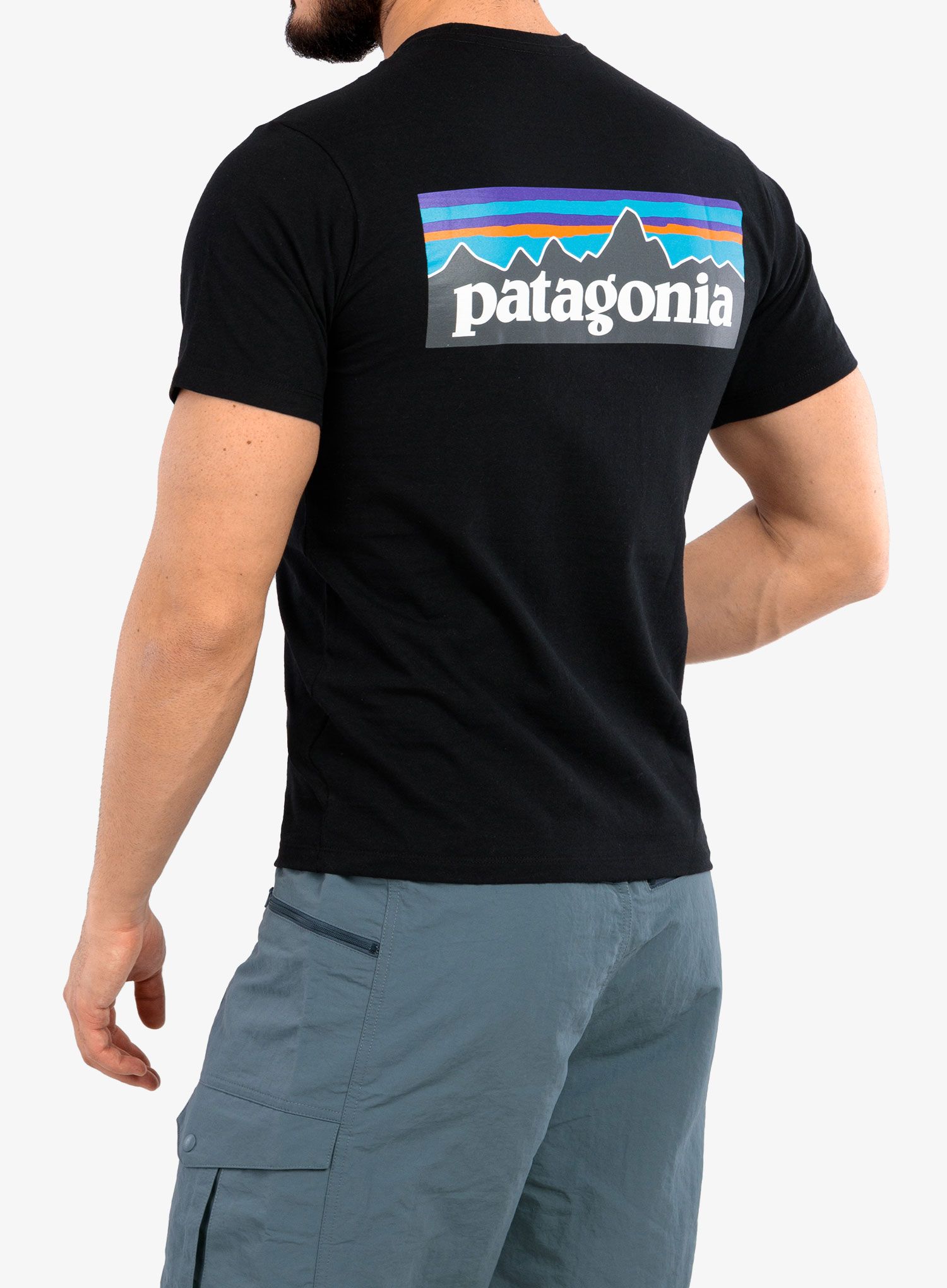 Памучна тениска Patagonia P-6 Logo Responsibili-Tee - black
