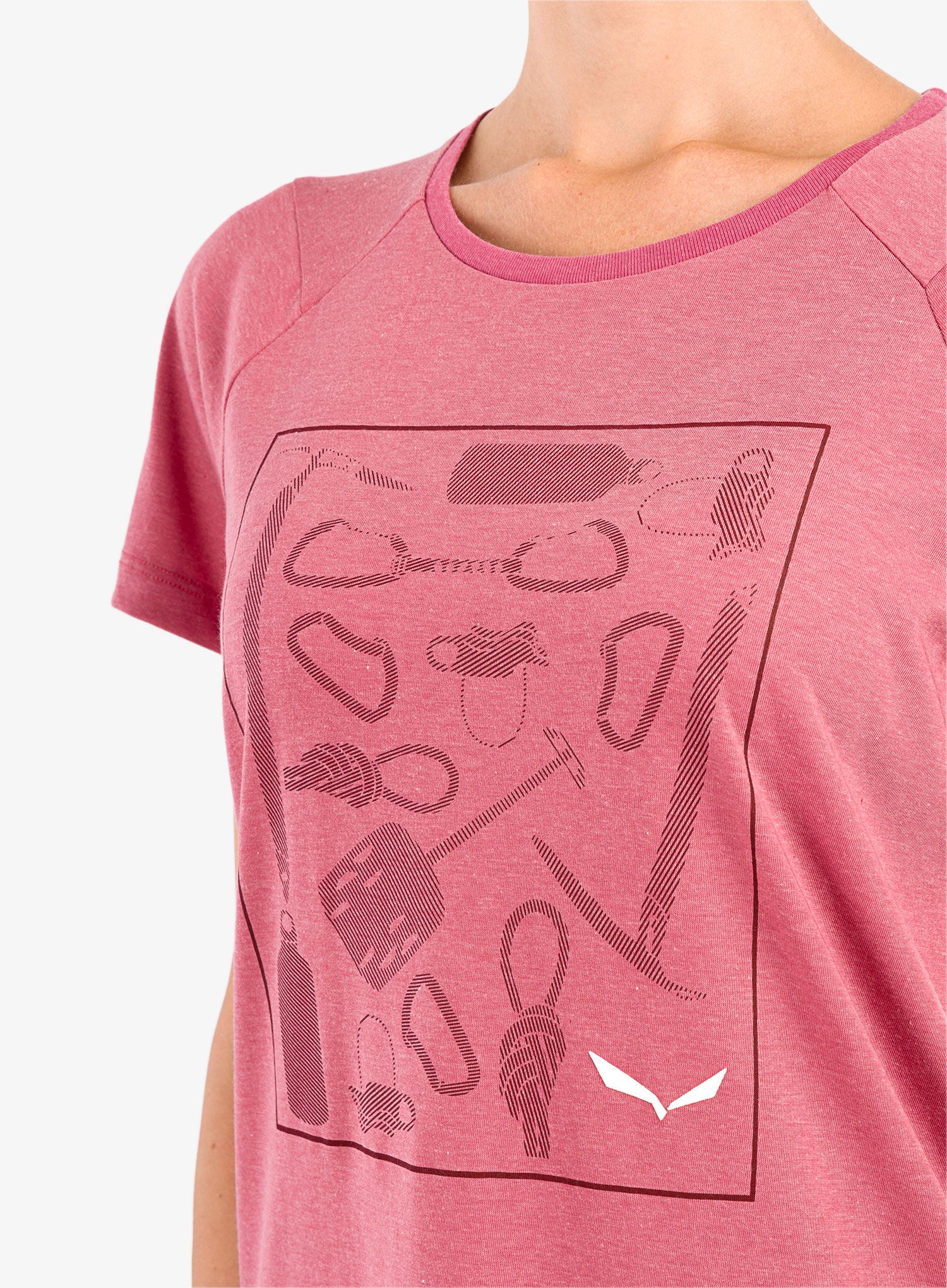 Дамска тениска Salewa Pure Box Dry T-shirt - mauvemood melange