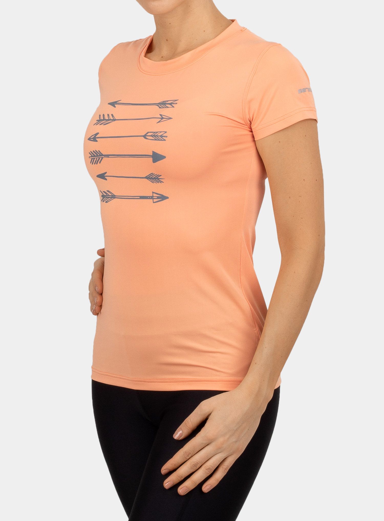Дамска тениска Sensor Coolmax Fresh Performance Tee - apricot arrows