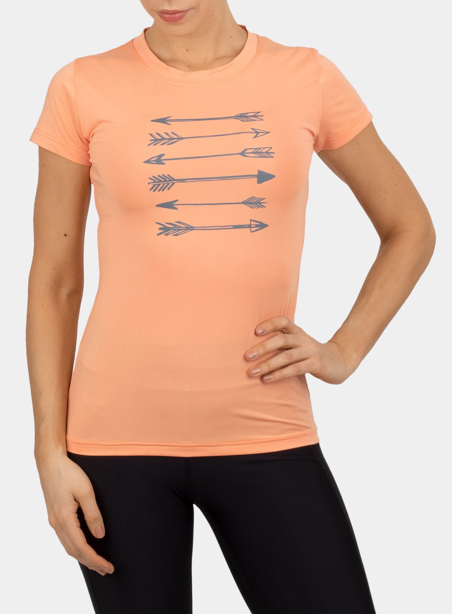 Дамска тениска Sensor Coolmax Fresh Performance Tee - apricot arrows