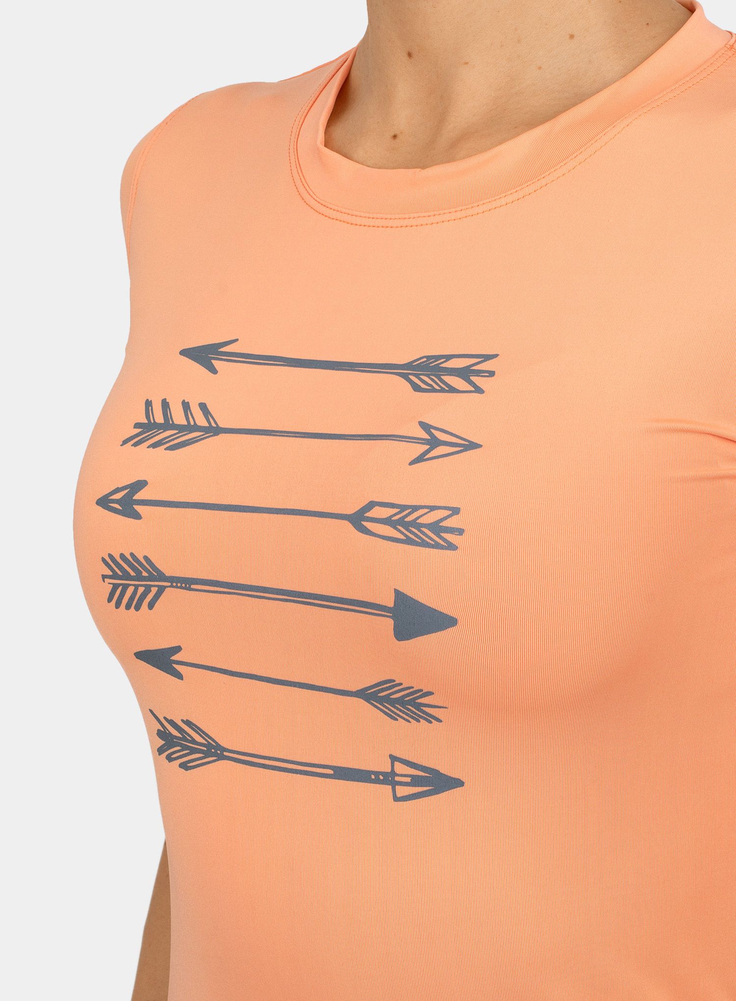 Дамска тениска Sensor Coolmax Fresh Performance Tee - apricot arrows