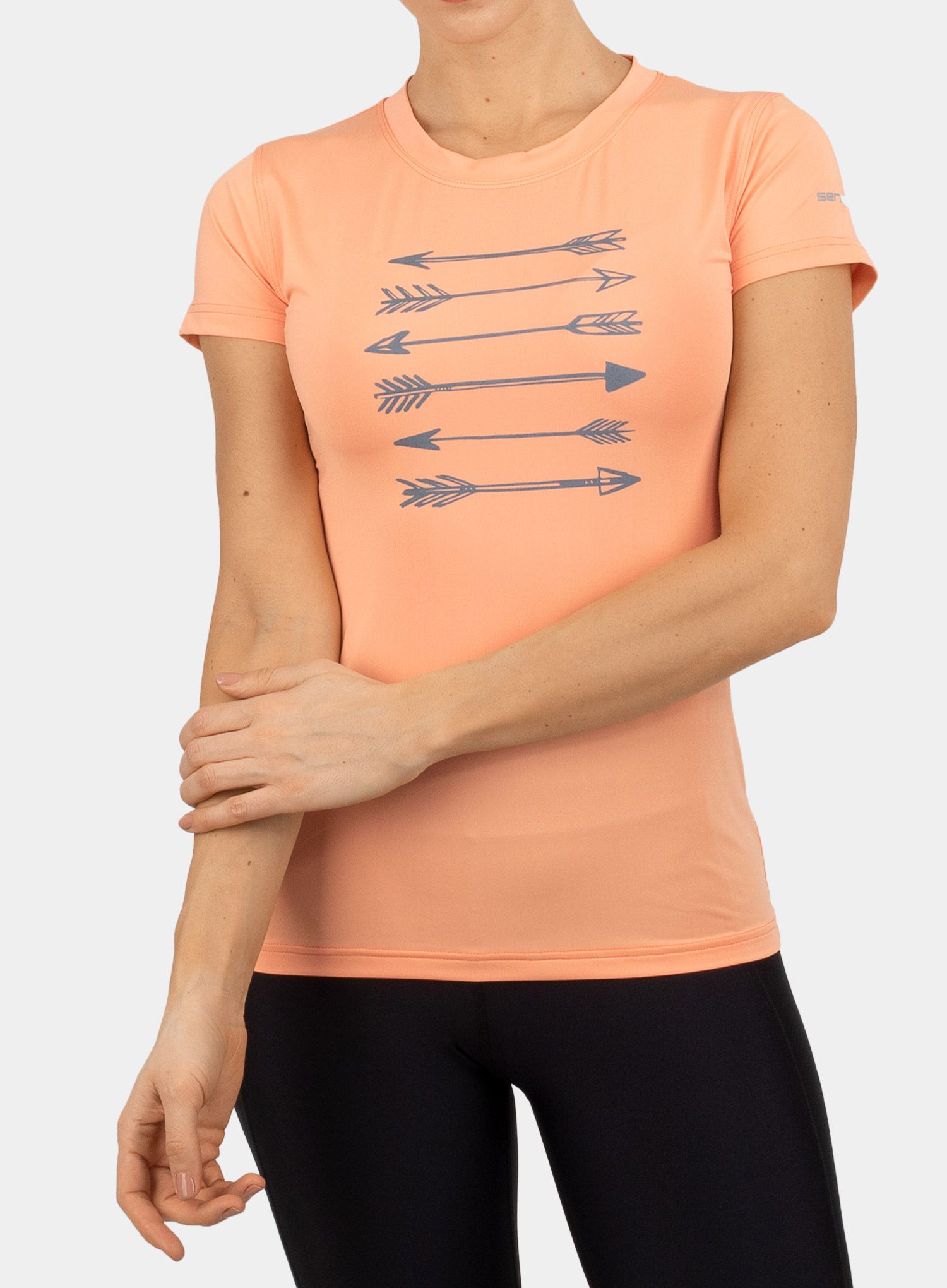 Дамска тениска Sensor Coolmax Fresh Performance Tee - apricot arrows