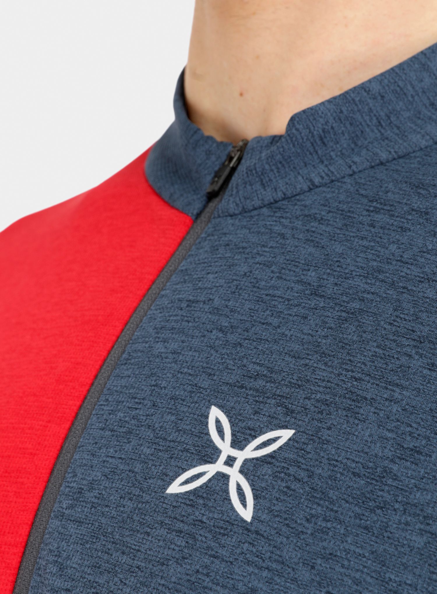 Бързосъхнеща тениска Montura Vertical Block Zip T-shirt - red/powder blue
