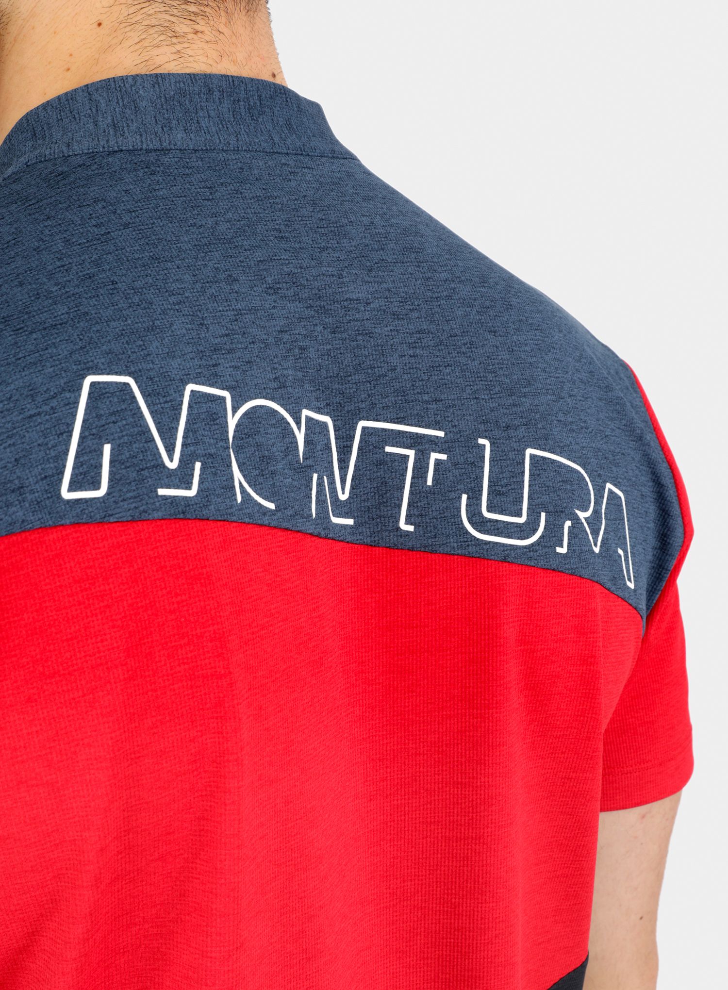 Бързосъхнеща тениска Montura Vertical Block Zip T-shirt - red/powder blue