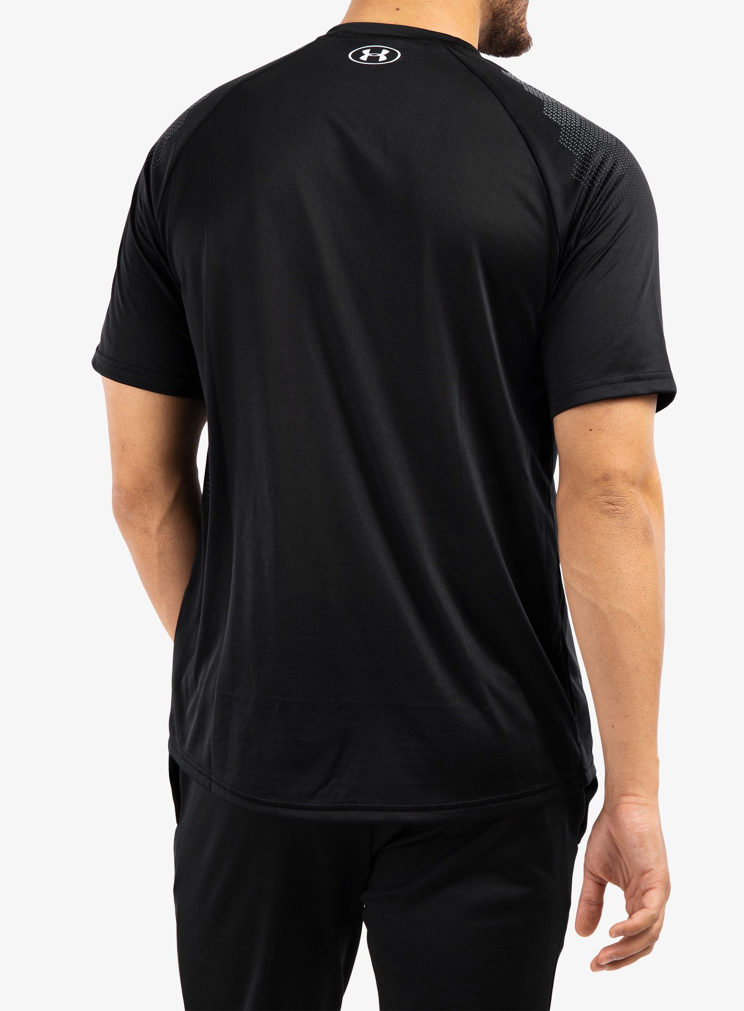 Тениска за тренировка Under Armour Armourprint SS - black/halo gray