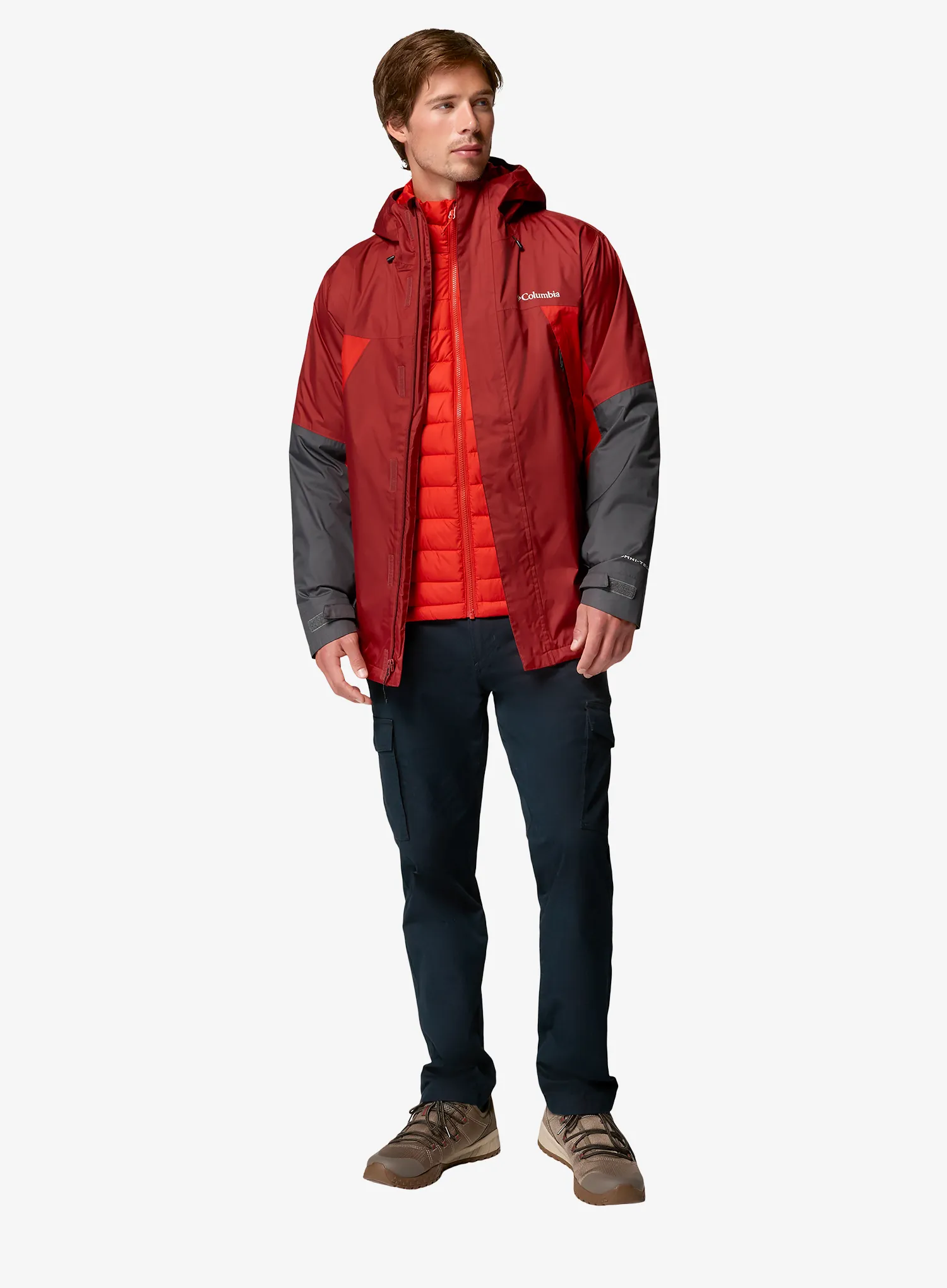 Яке 3в1 Columbia Inner Limits Interchange Jacket - red oxide/super sonic/shark