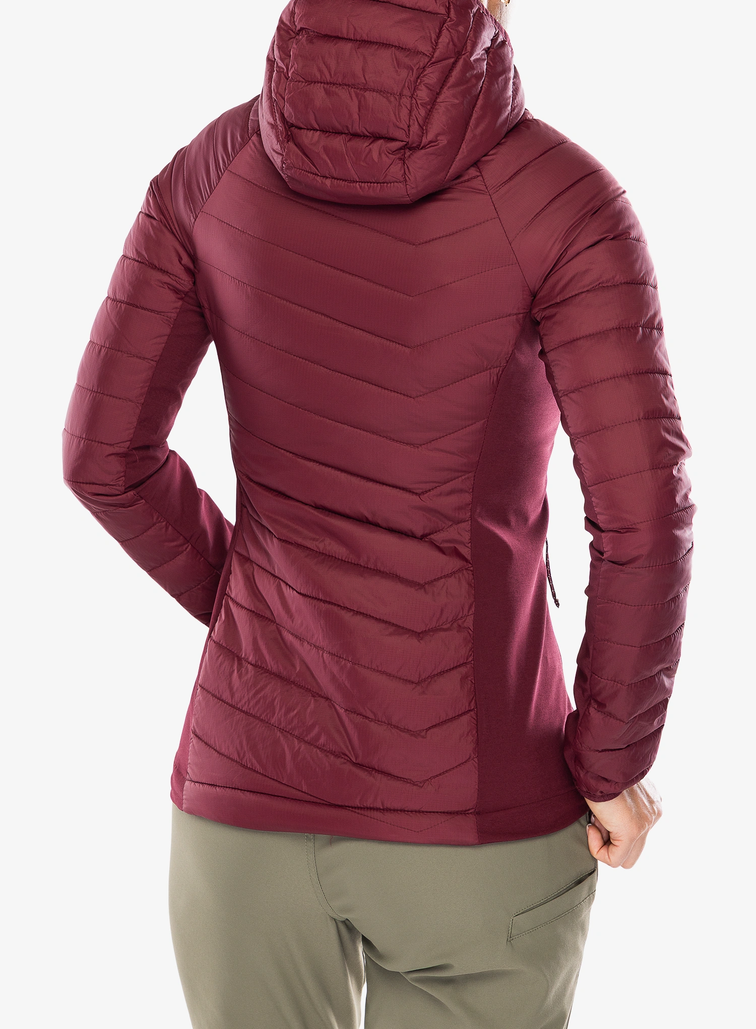 Дамско яке Columbia Powder Pass II Hybrid Hooded Jacket - rich wine