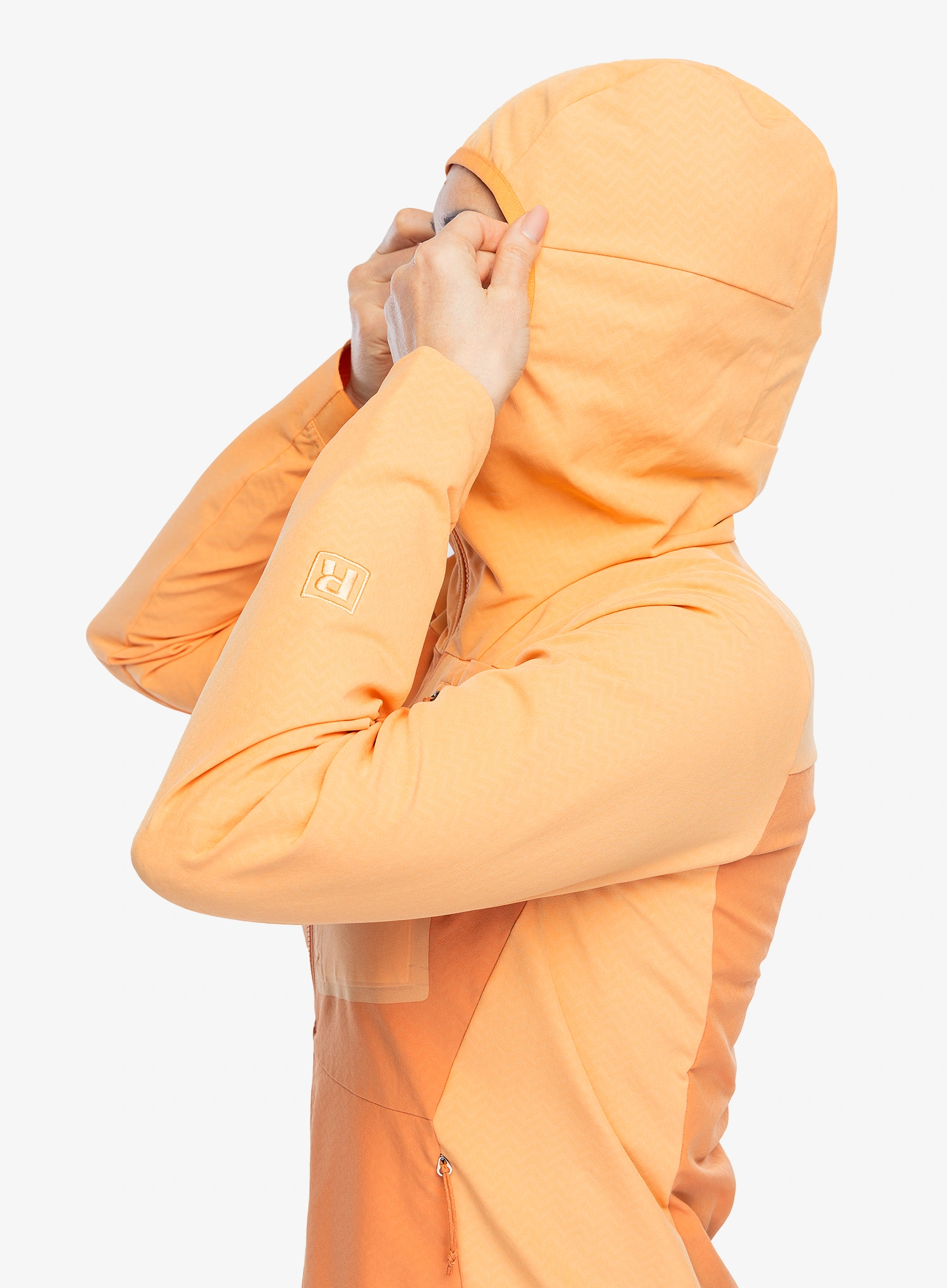 Дамско яке Patagonia R1 CrossStrata Hoody - rock melon