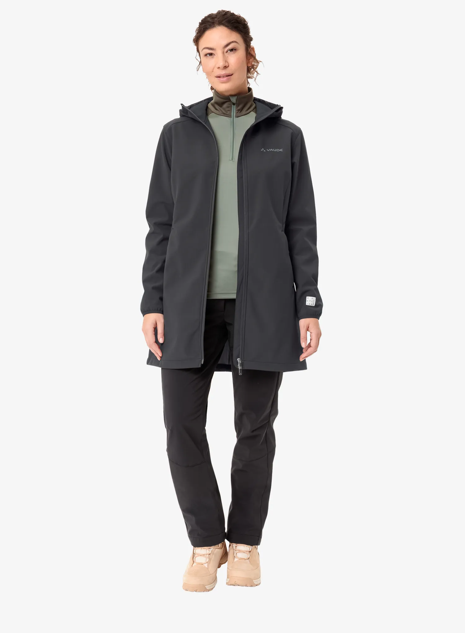 Дамско яке Vaude Moena Softshell Parka - phantom black