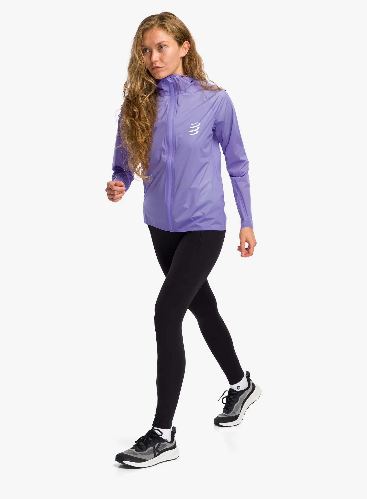 Дамско яке за бягане Compressport Hurricane Waterproof Jacket - aster purple