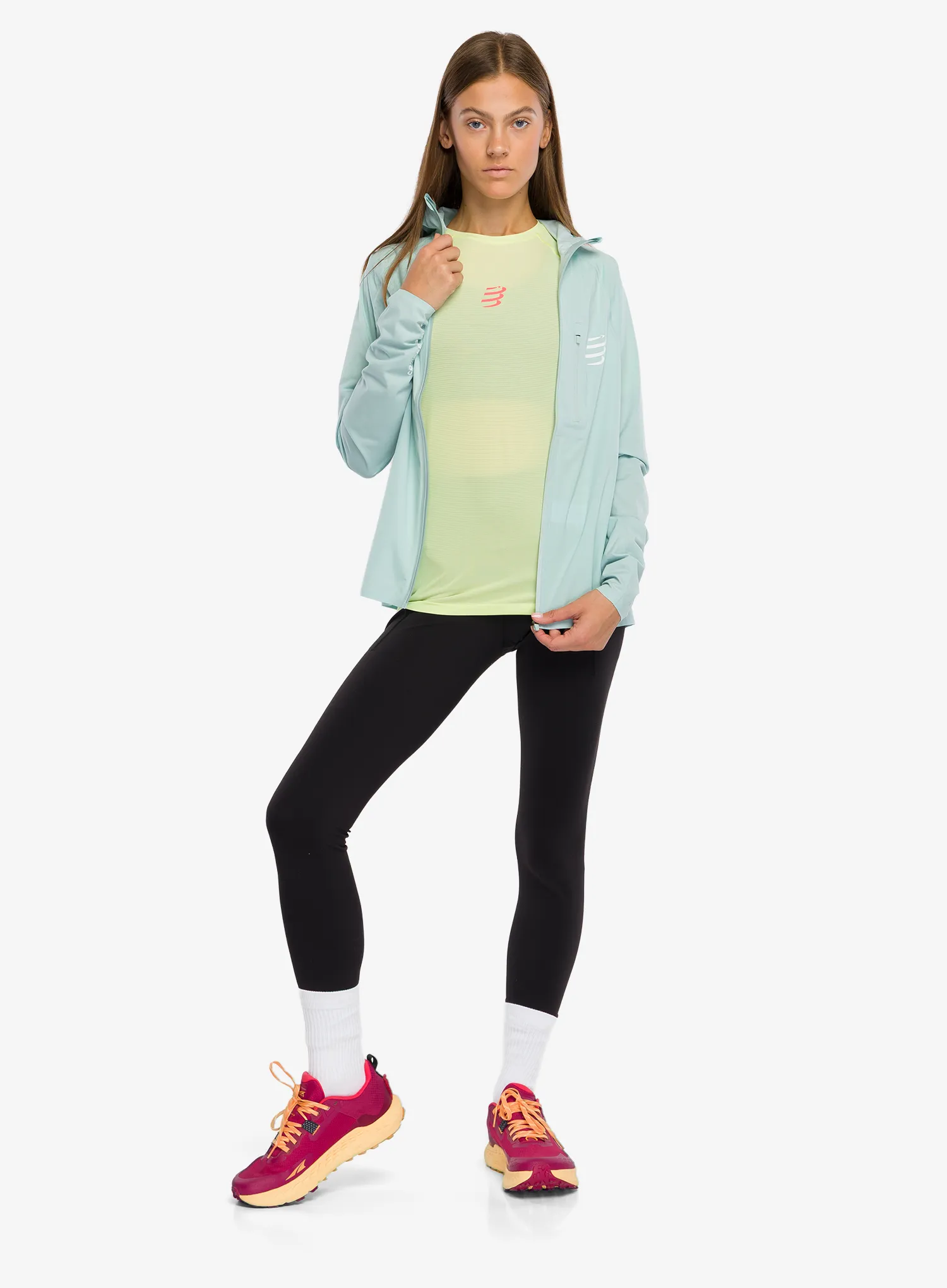 Дамско яке за бягане Compressport Tempest Waterproof Jacket - ether