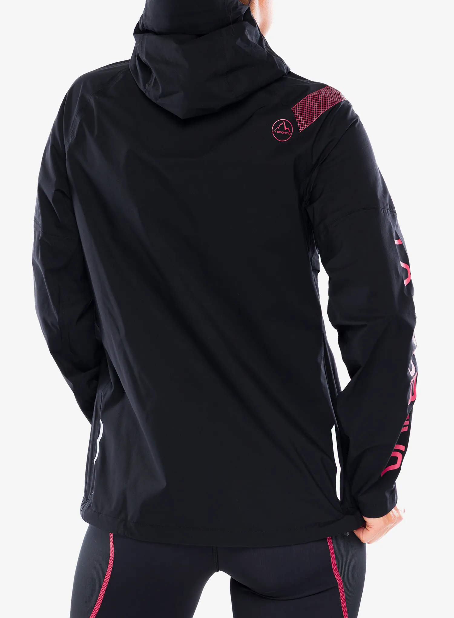 Дамско яке за бягане La Sportiva Pocketshell Jacket - black/hibiscus