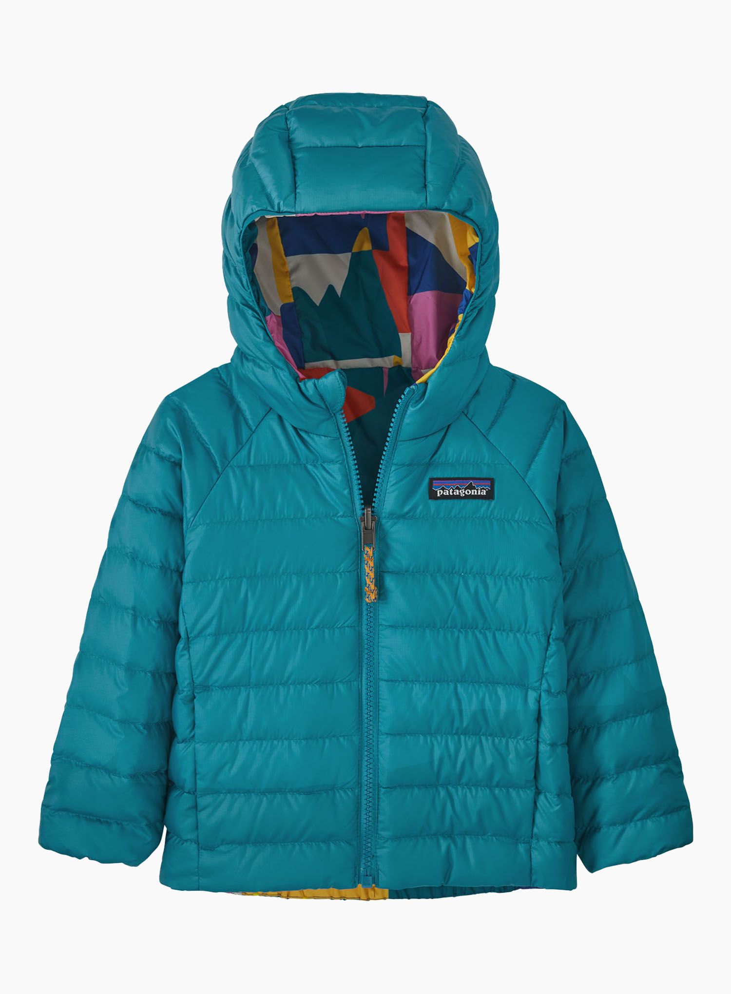 Детско яке Patagonia Baby Reversible Down Sweater Hoody - frontera/passage blue