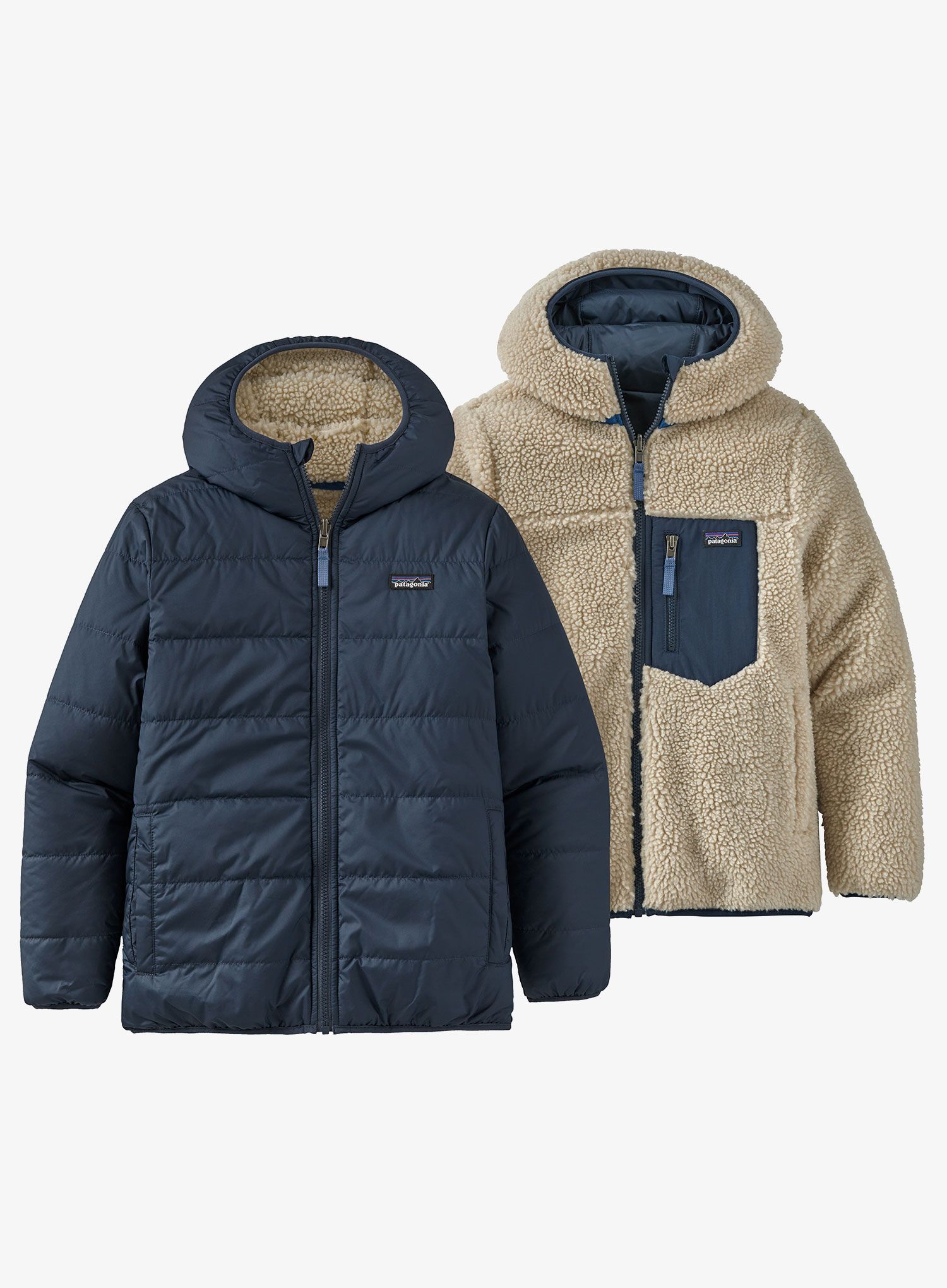 Детско яке Patagonia Reversible Ready Freddy Hoody - new navy