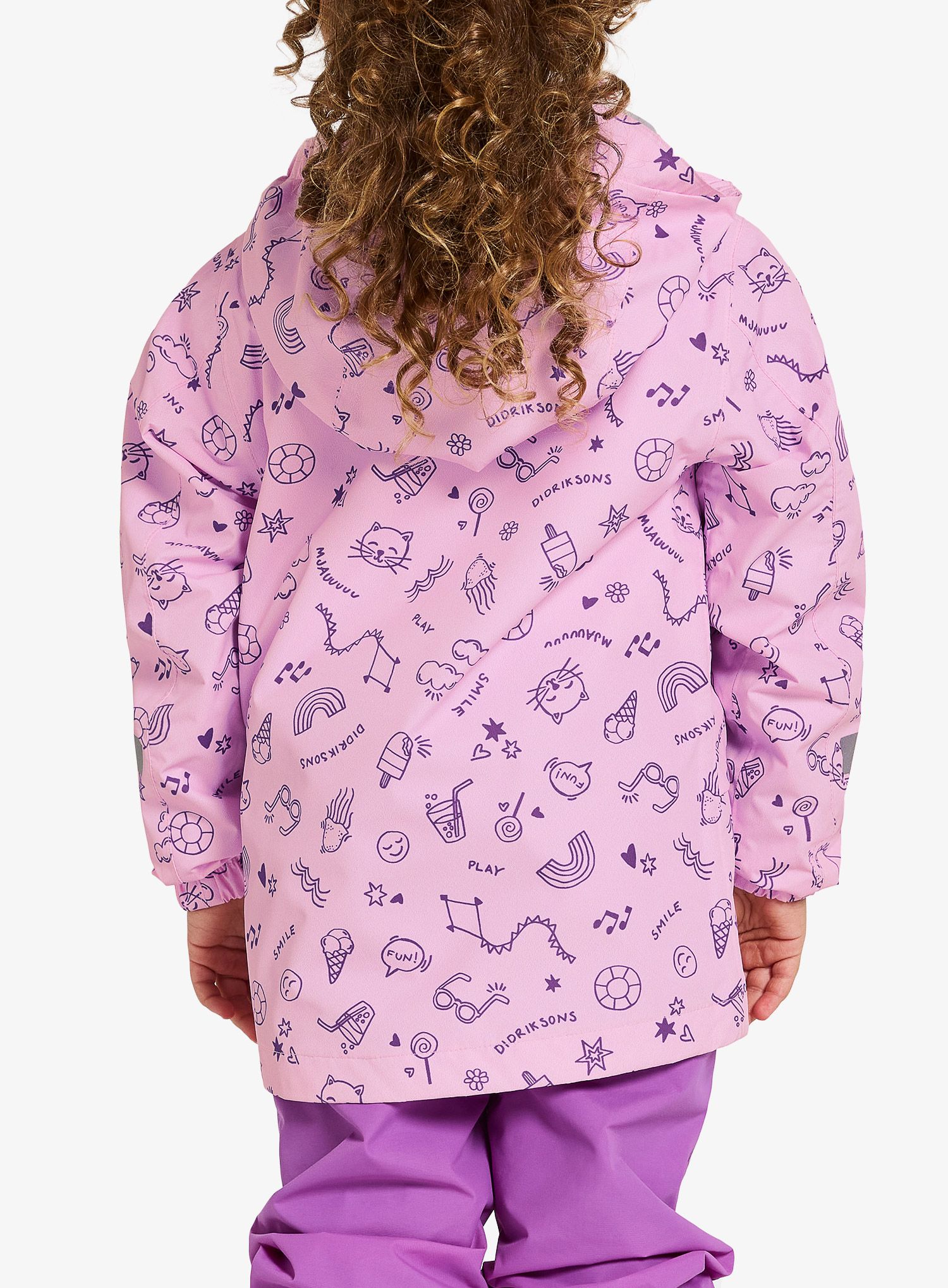 Яке за момиче Didriksons Norma Print Jacket 3 - doodle orchid pink