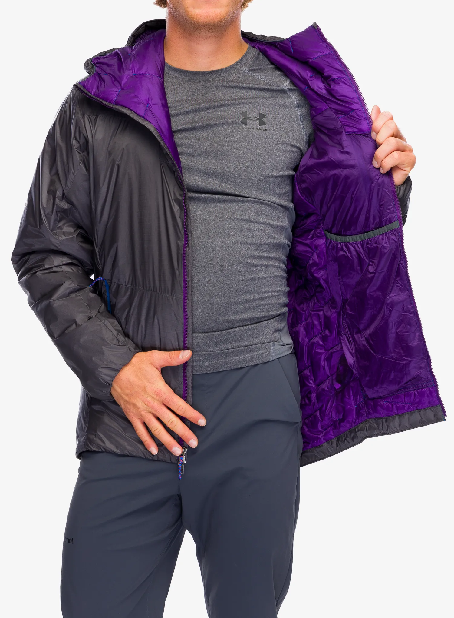 Яке с подплата Patagonia DAS Light Hoody - forge grey
