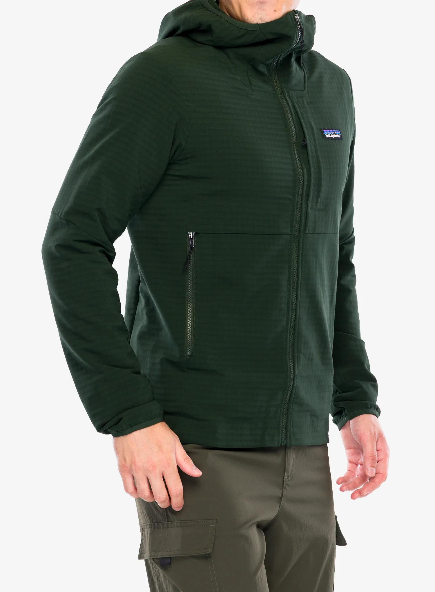 Яке Patagonia R1 TechFace Hoody - old growth green