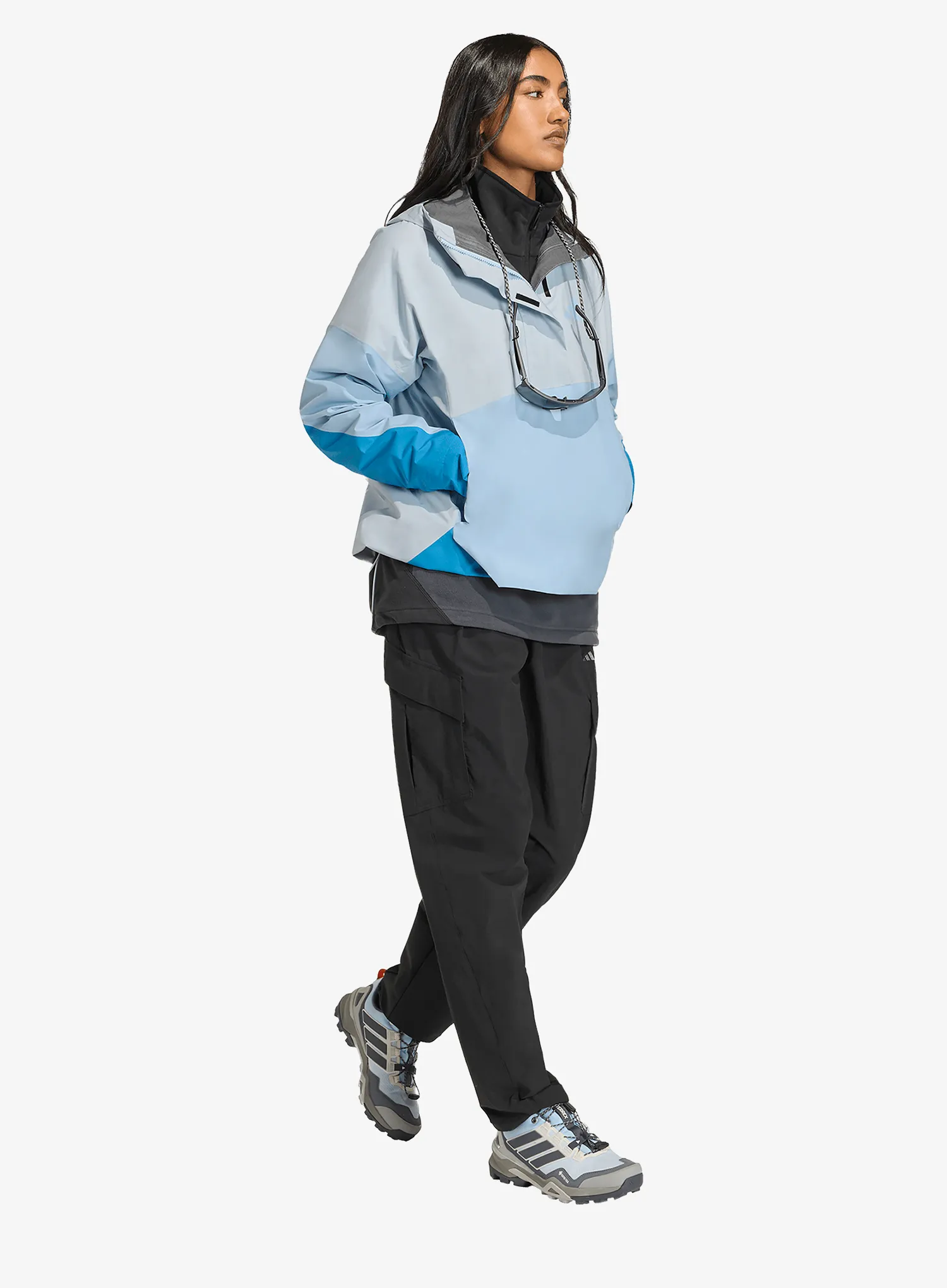 Дамско водоустойчиво яке adidas TERREX Xploric 2.5L Climaproof Anorak - crystal sky/glow blue/ray blue