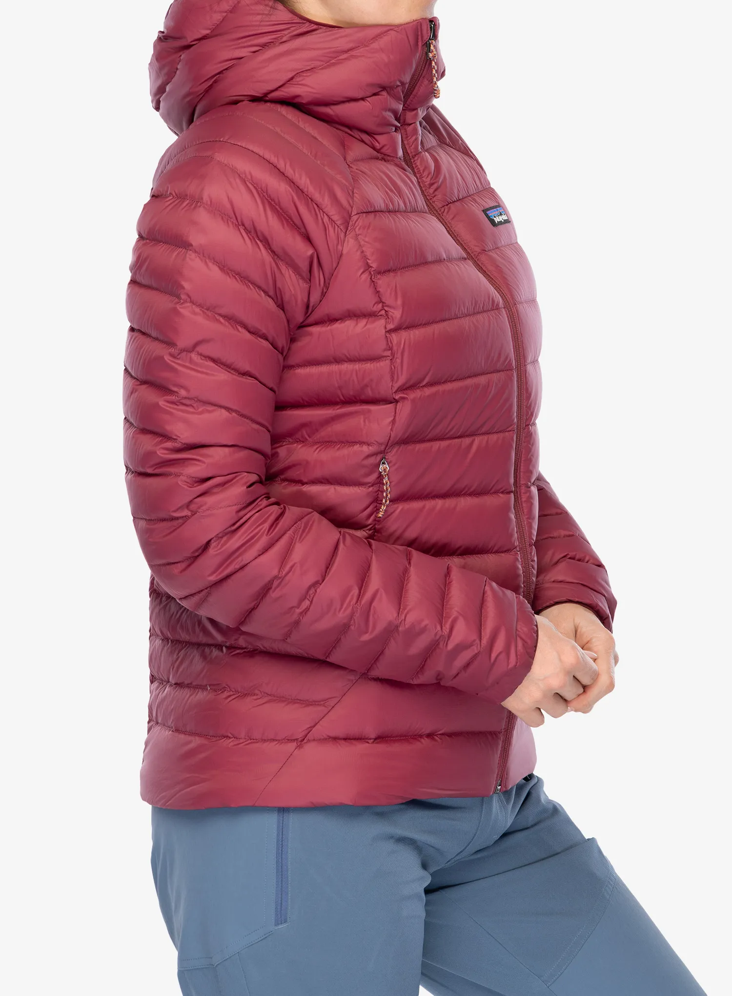 Дамско пухено яке Patagonia Down Sweater Hoody - marion red