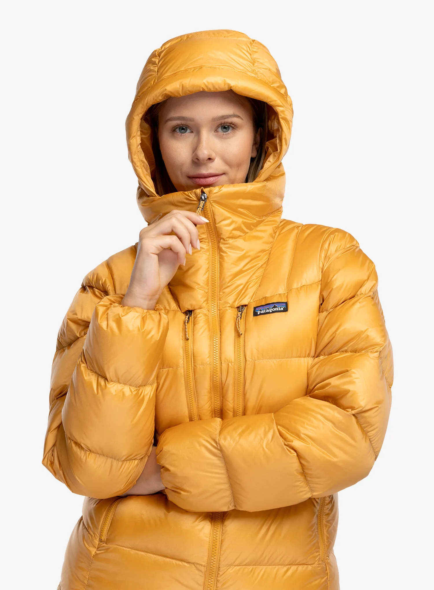 Дамско пухено яке Patagonia Fitz Roy Down Hoody - dried mango