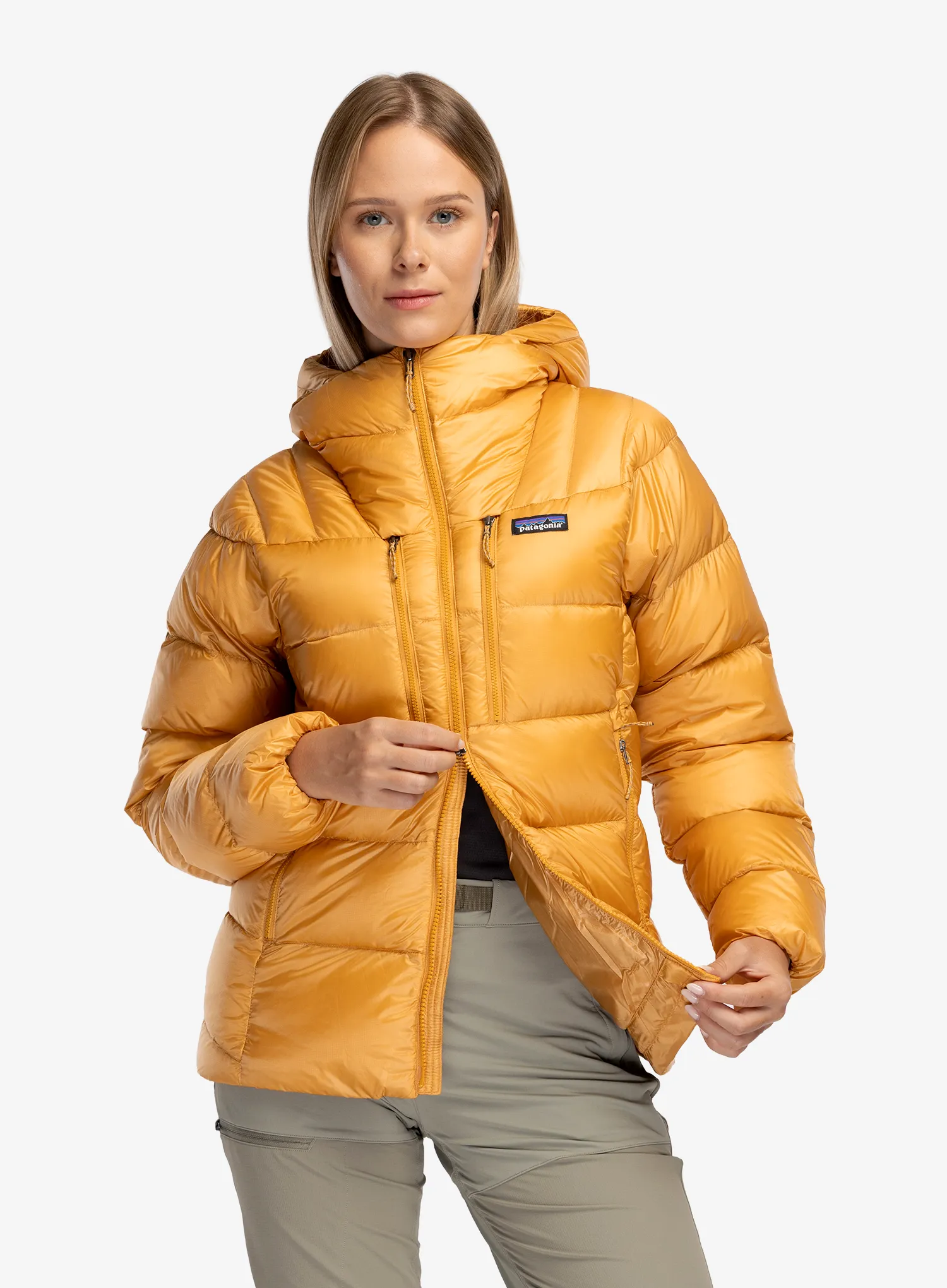 Дамско пухено яке Patagonia Fitz Roy Down Hoody - dried mango