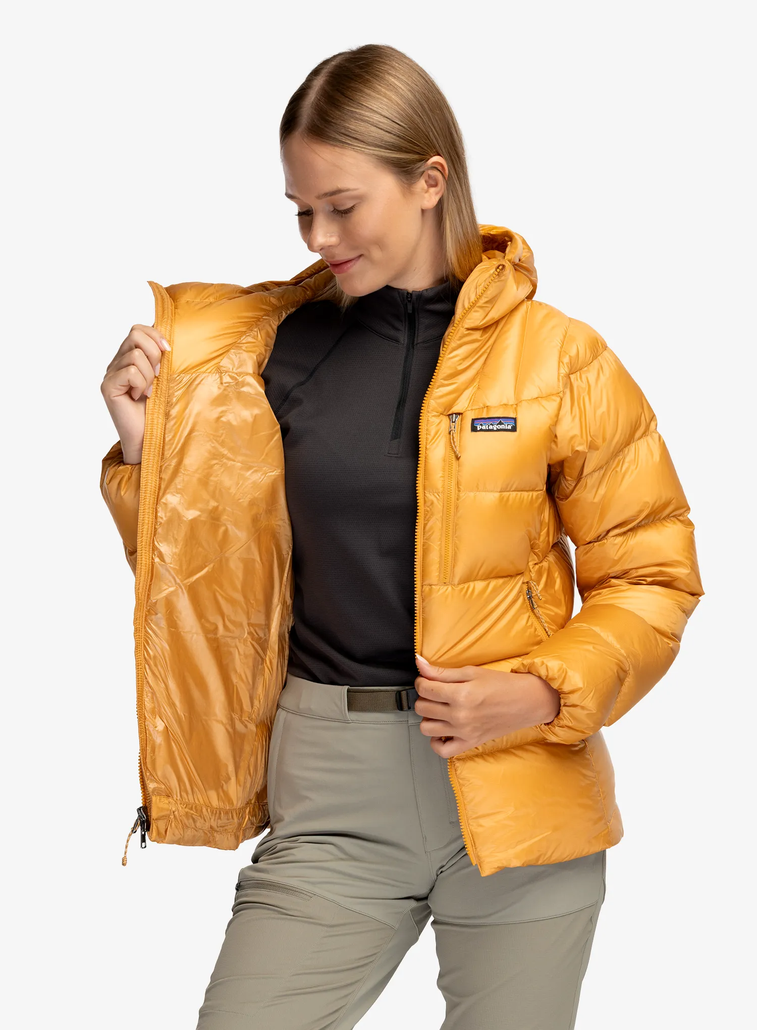 Дамско пухено яке Patagonia Fitz Roy Down Hoody - dried mango