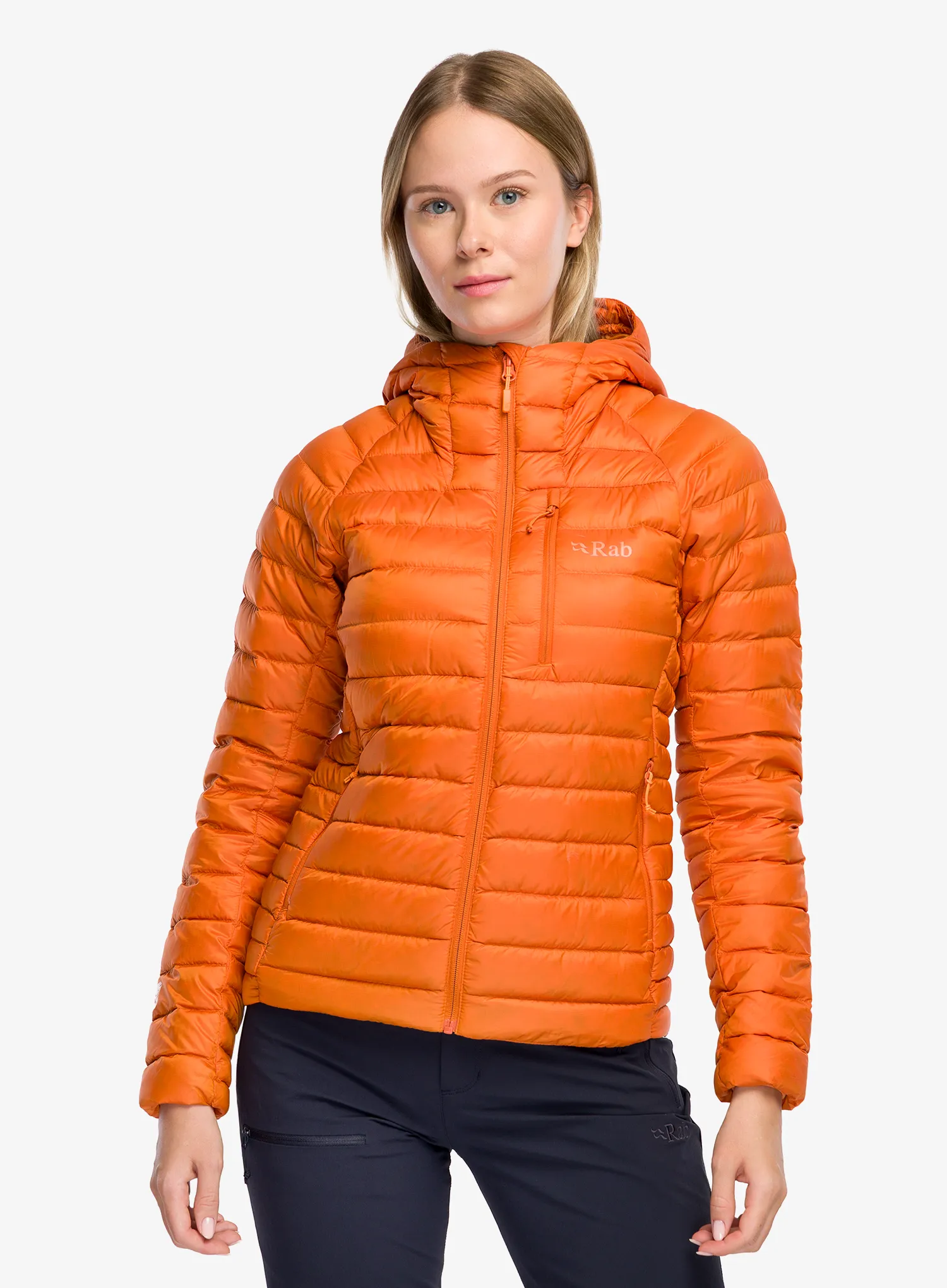 Дамско пухено яке Rab Microlight Alpine Hoody - dark melba
