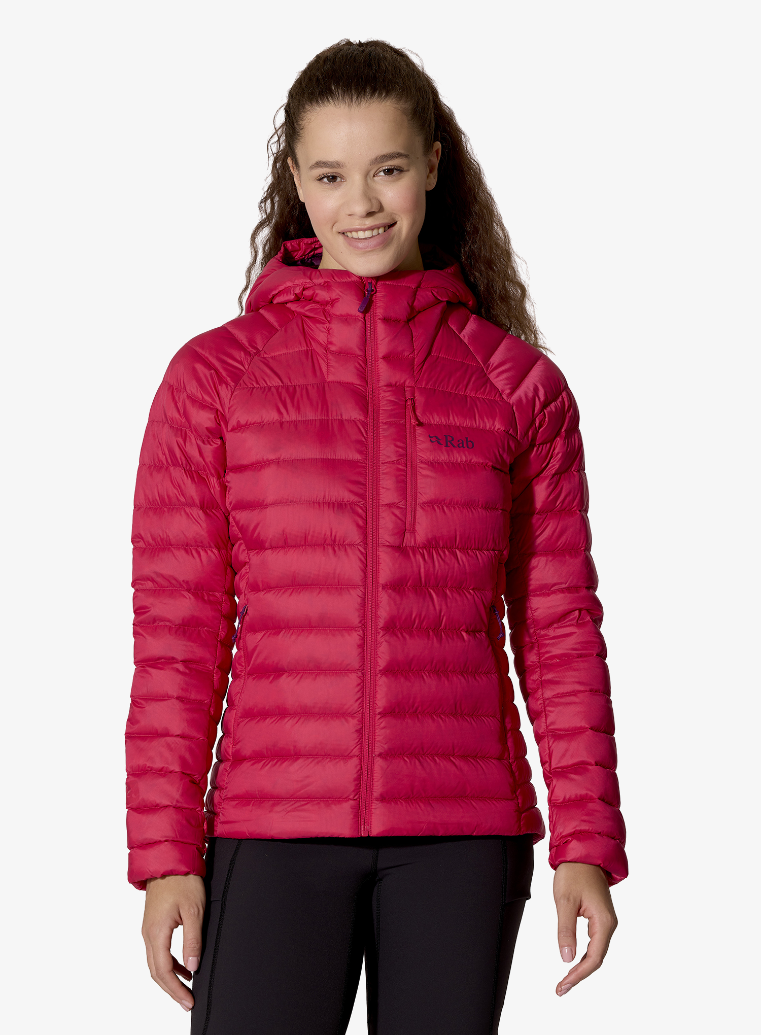 Дамско пухено яке Rab Microlight Alpine Hoody - watermelon