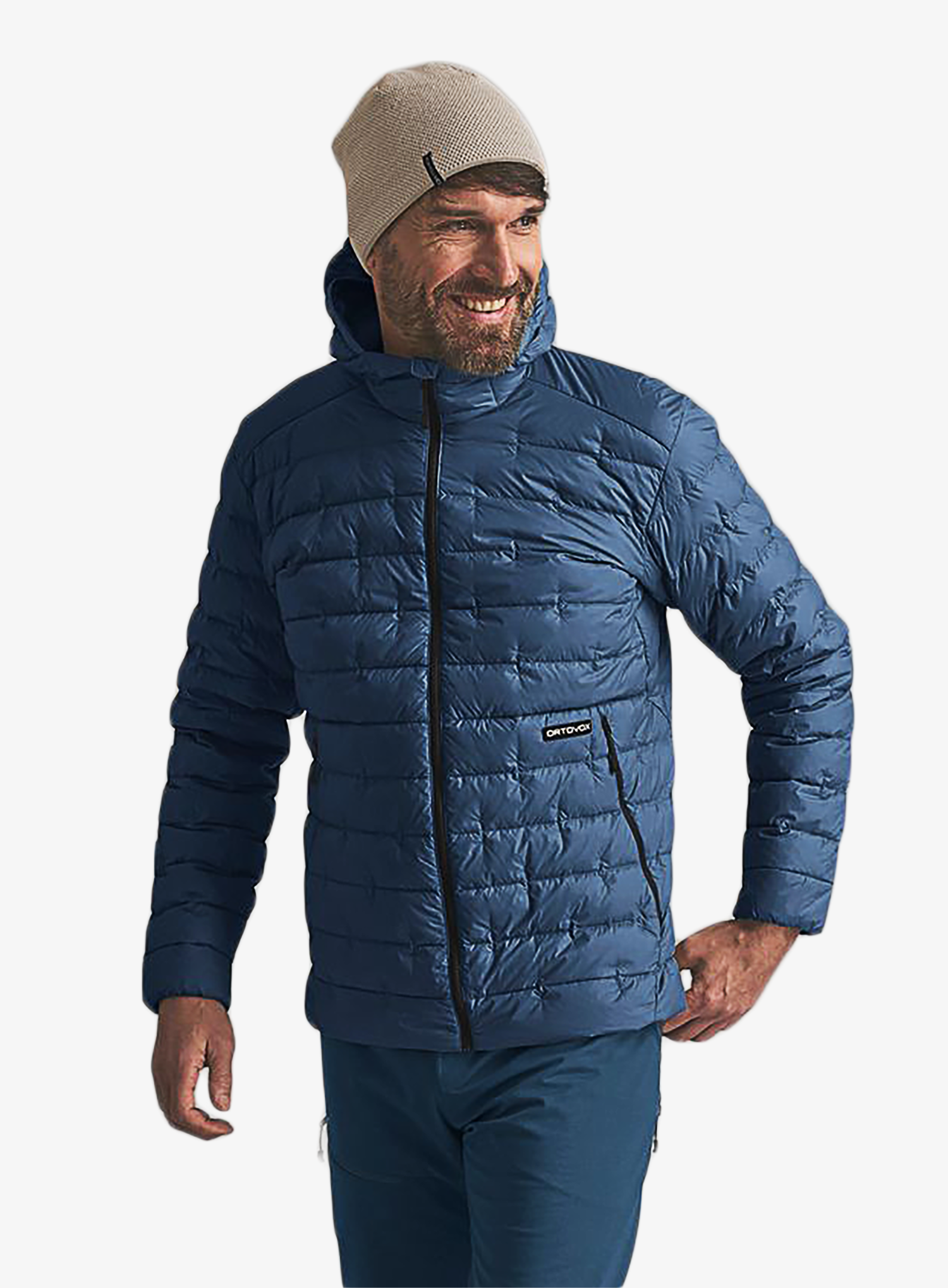 Пухено яке Ortovox Downwool 180 Hooded Jacket - blue nunatak