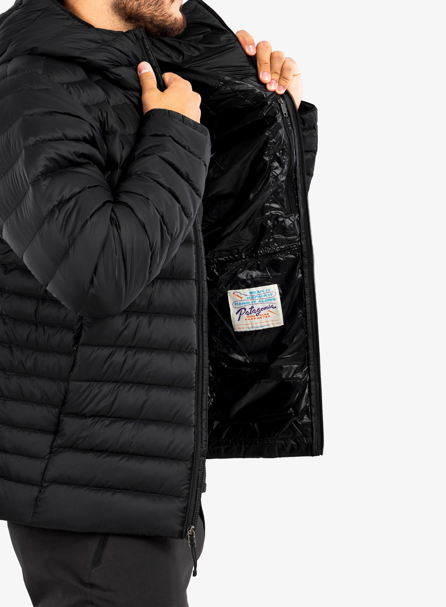Пухено яке Patagonia Down Sweater Hoody - black