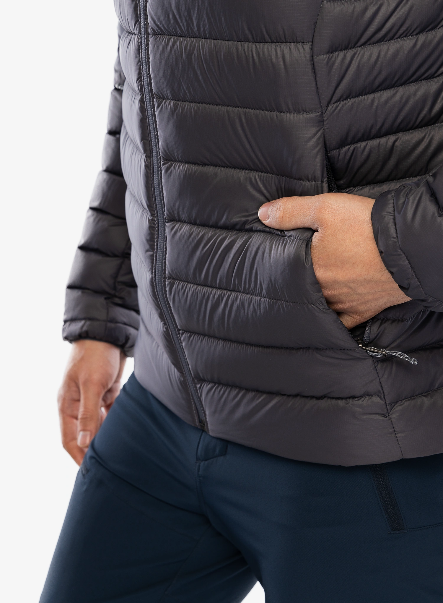 Пухено яке Patagonia Down Sweater Hoody - forge grey