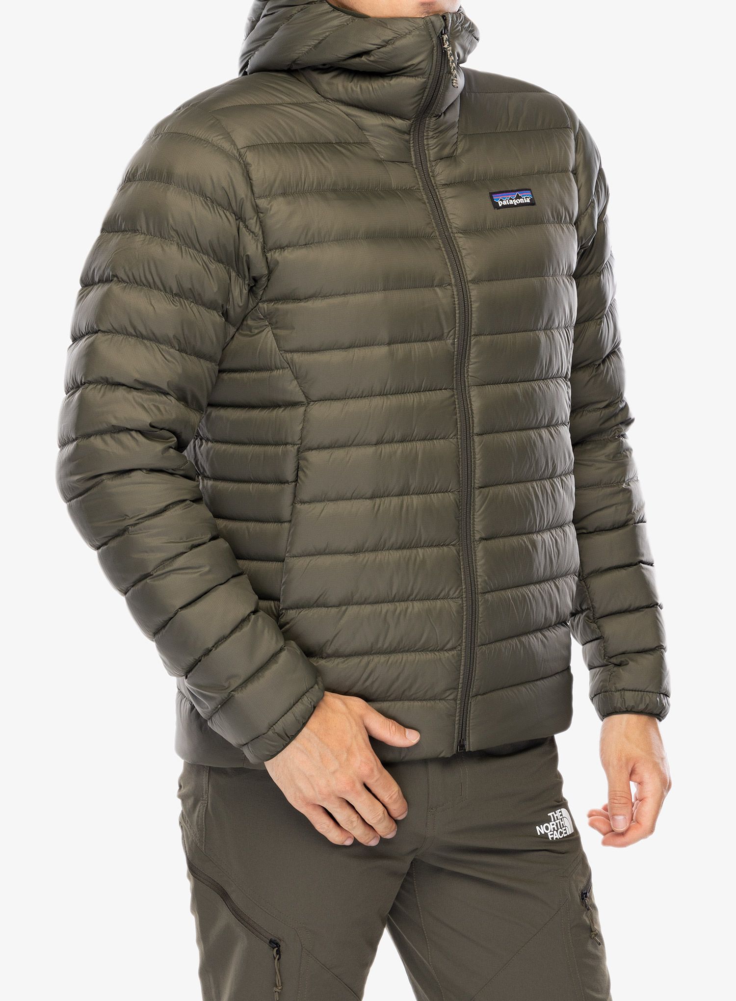 Пухено яке Patagonia Down Sweater Hoody - pine needle green