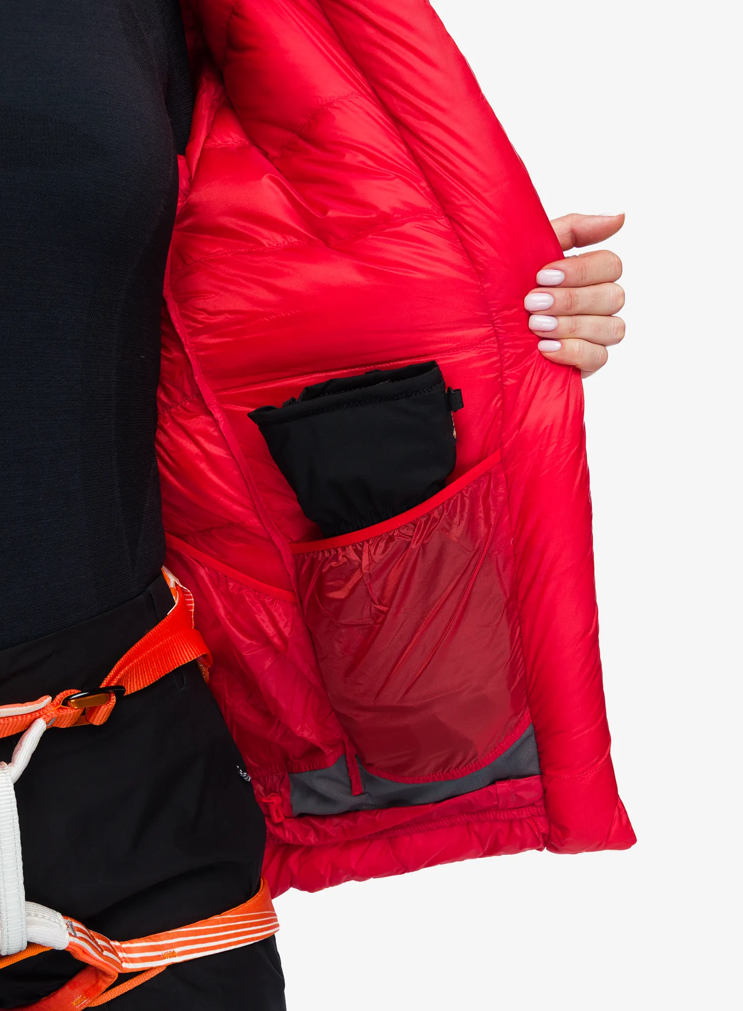 Пухено яке Patagonia Grade VII Down Parka - sizzle red