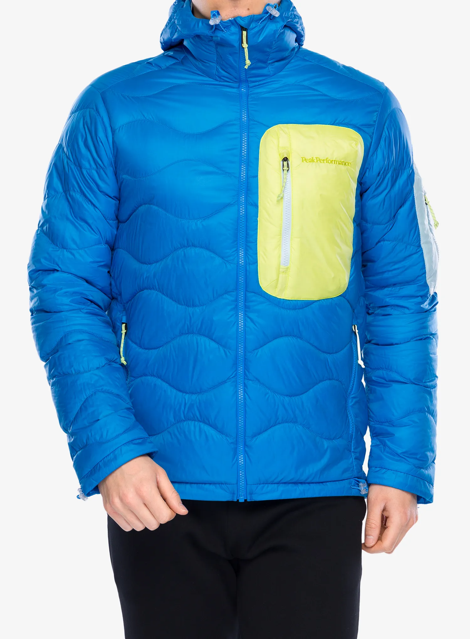 Пухено яке Peak Performance Helium Utility Down Hood Jacket - bril blue/cloud/sunny adventur