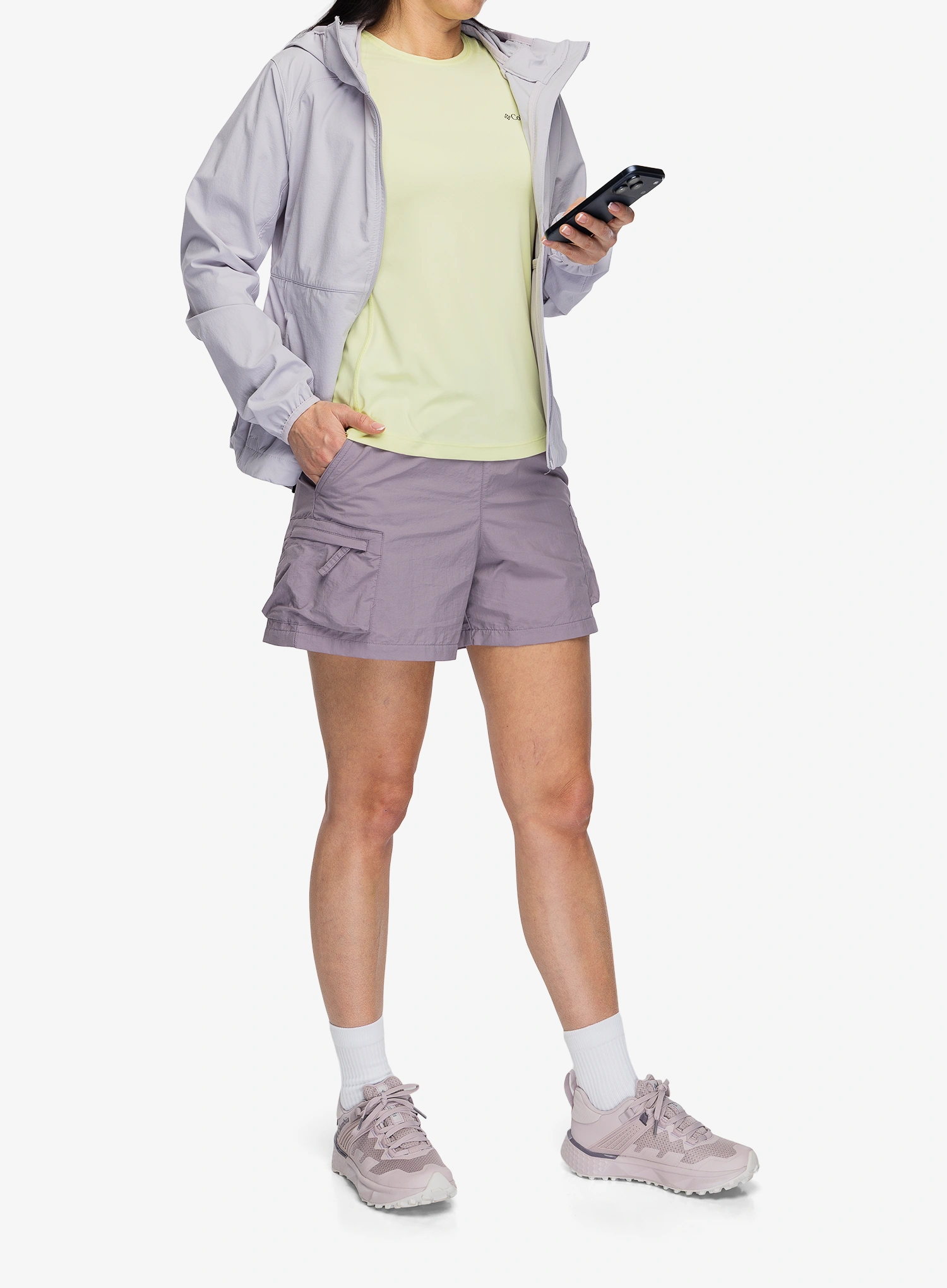 Дамско яке cофтшел Columbia Heather Canyon II Hooded Softshell - lavender pearl