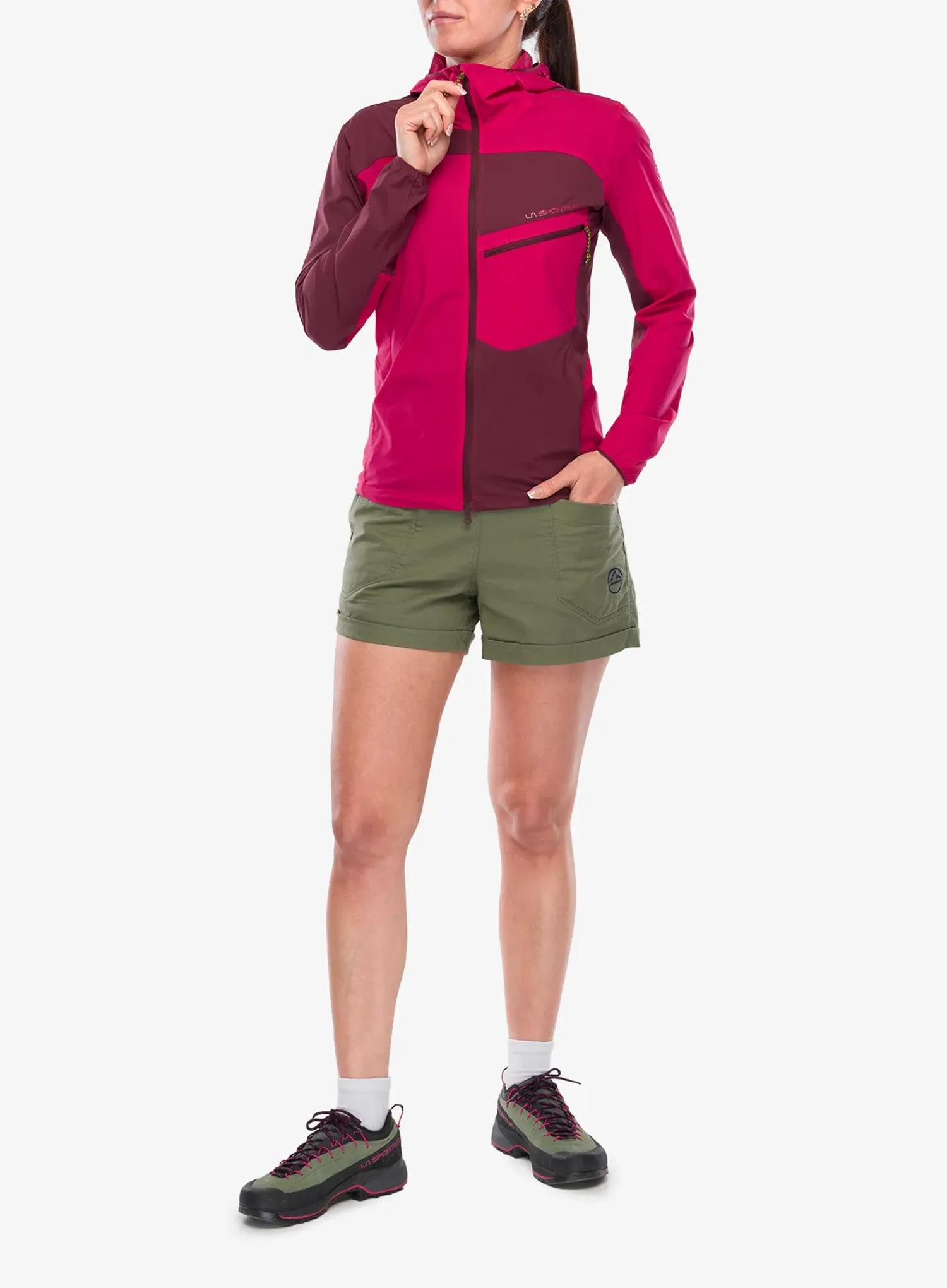 Дамско яке cофтшел La Sportiva Freeway Wind Jacket - azalea/redwood