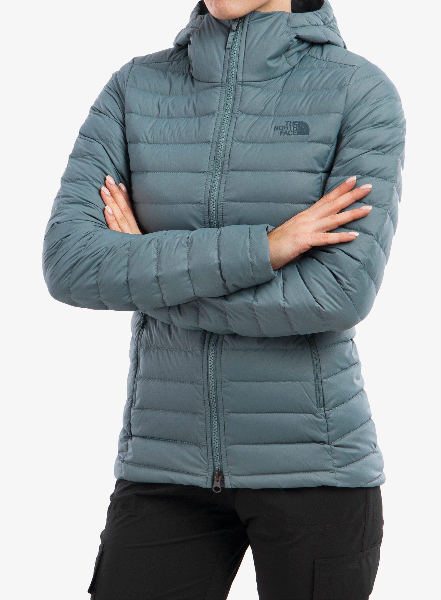 Дамско пухено яке The North Face Stretch Down Hoodie - goblin blue